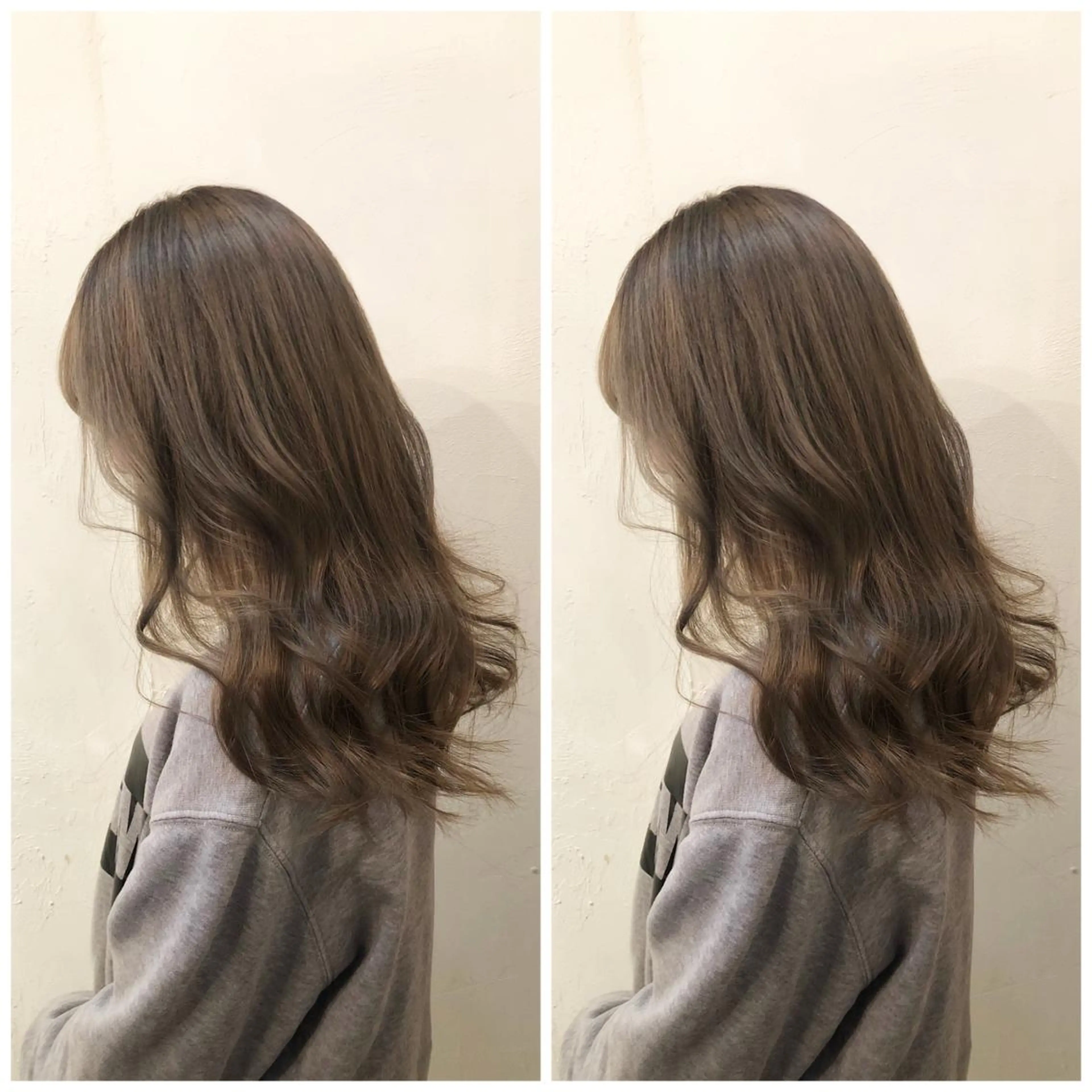 セミロング カラー グレージュ ミルクティーグレージュ ヘアカラー トリートメント バレイヤージュカラー 特化美容師✨星皓太のヘアスタイル