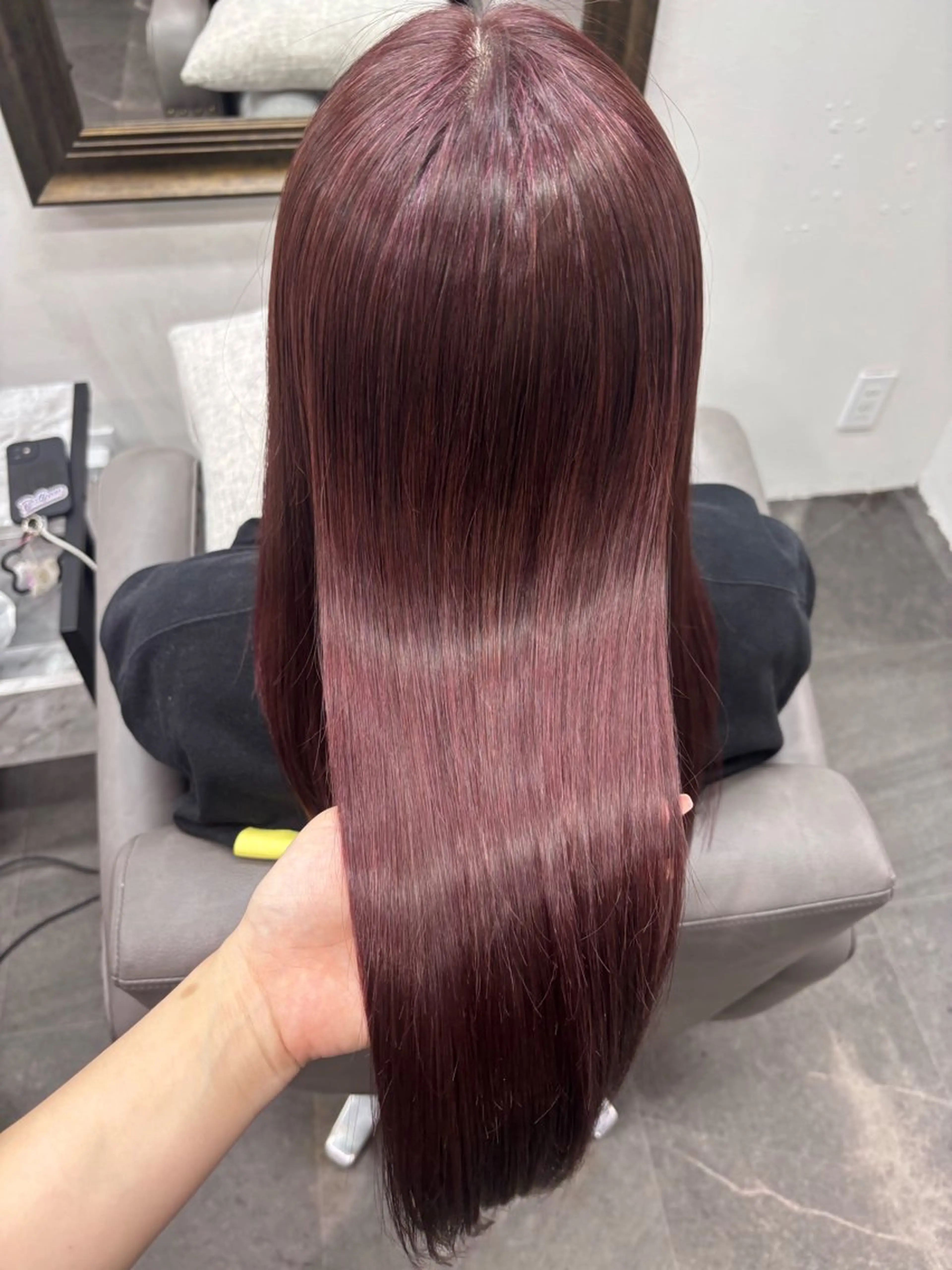 ロング ピンクブラウン カット ヘアカラー トリートメント roka 髪質改善/縮毛矯正／韓国レイヤー所属・roka 🌿あやのヘアスタイル