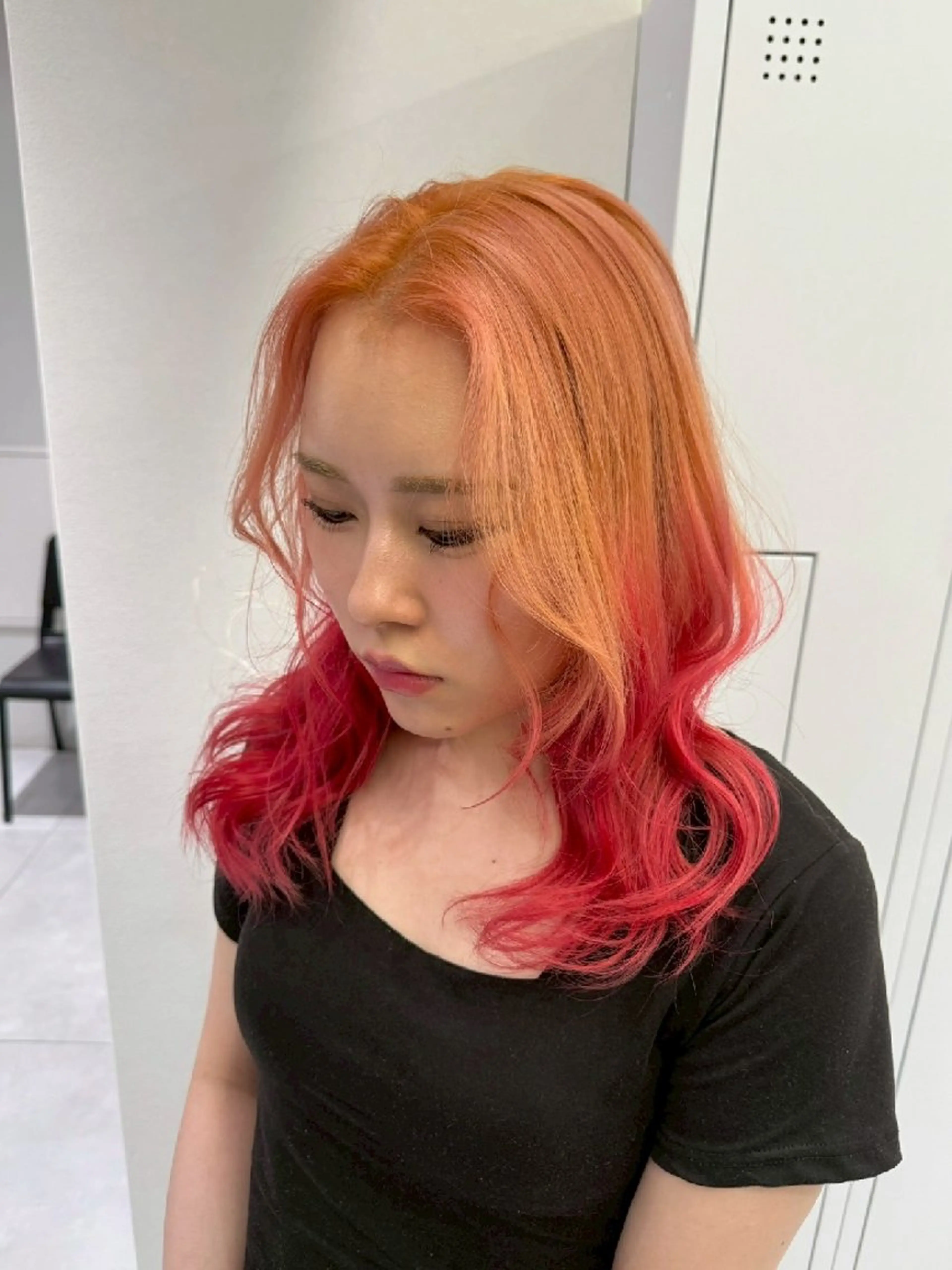 ミディアム カラー ヘアカラー piLLon 心斎橋のヘアスタイル