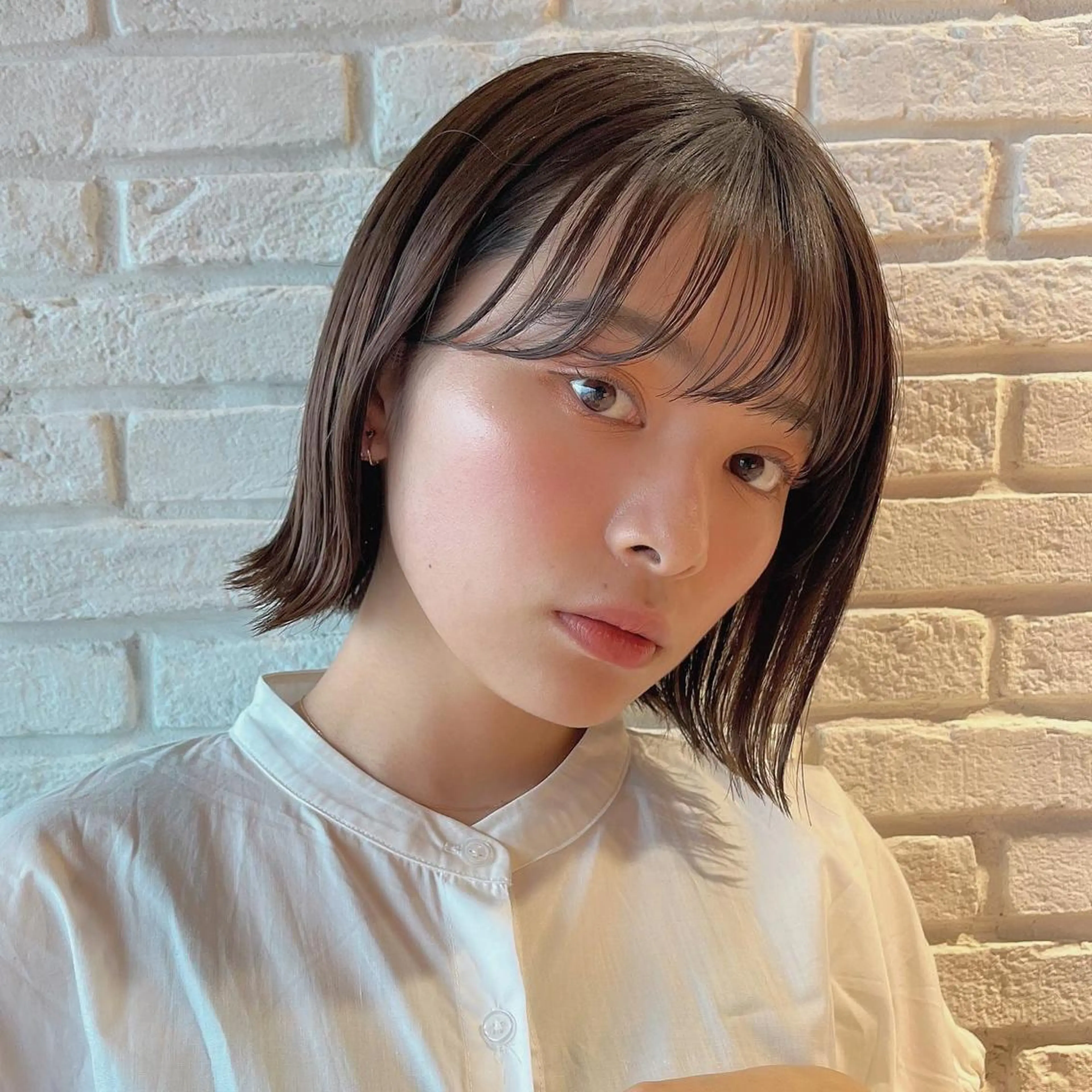 ショート カラー 透明感カラー グレージュ ハイライトカラー ボブ ハイライト ヘアカラー トリートメント 🌱ボブ/レイヤー/ ベージュ/あやみ✨のヘアスタイル