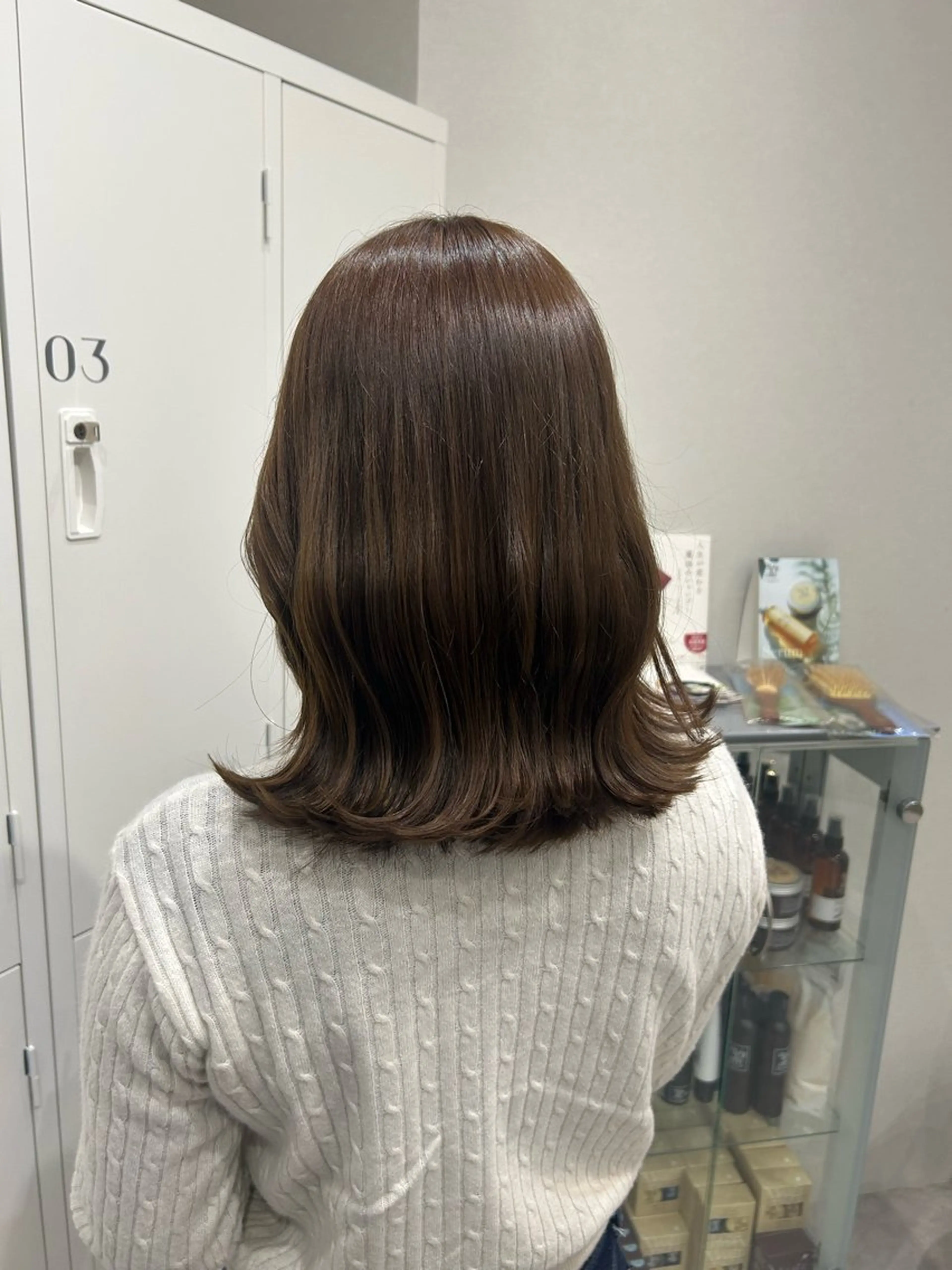 ミディアム カラー ヘアアレンジ ベージュカラー ヘアカラー ボブ /ニュアンス/ satomi🧸💖のヘアスタイル