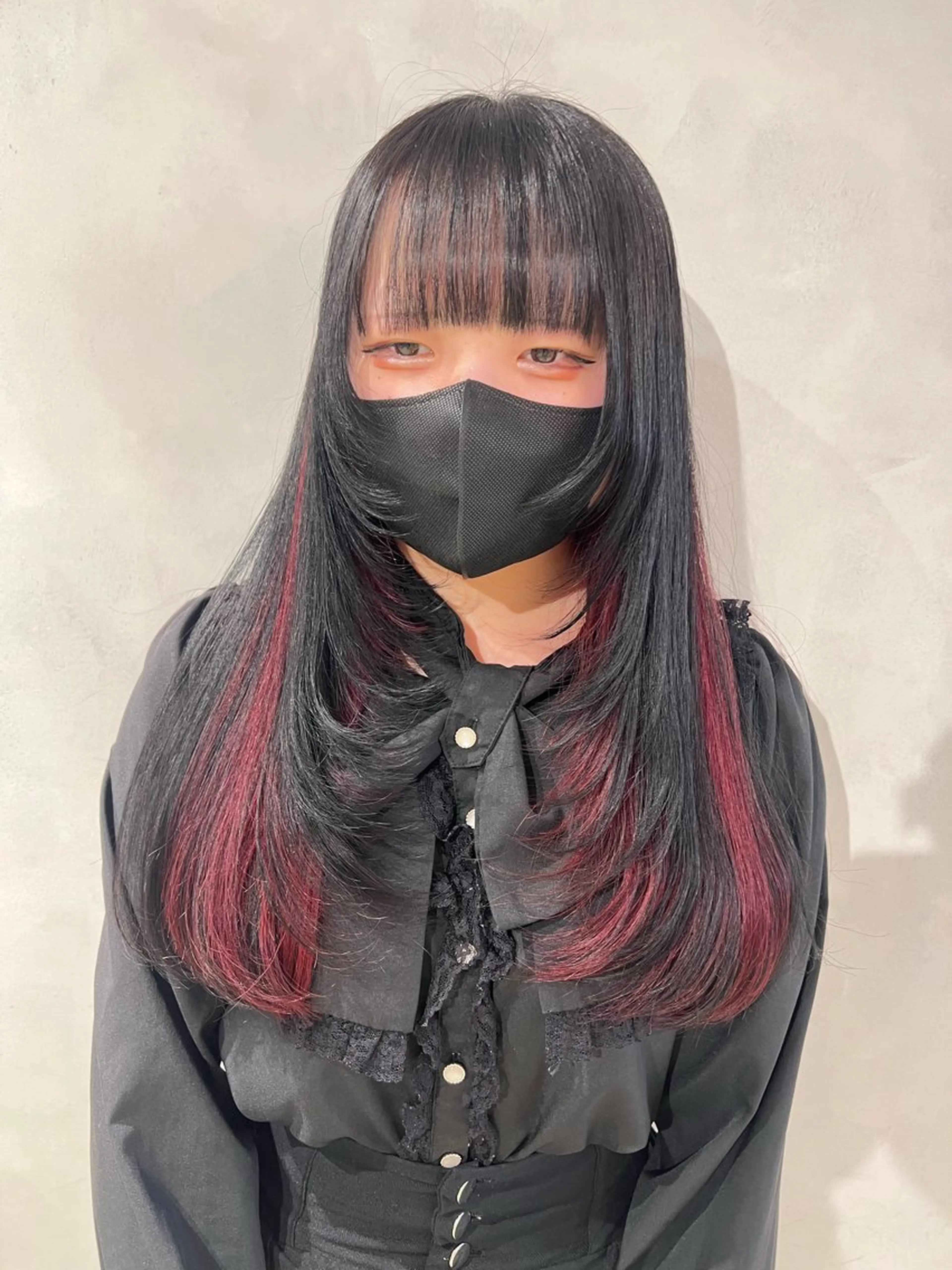 ロング 顔まわりレイヤー レイヤーカット カット ヘアカラー 渋谷ハイトーン/ デザインカラー阿部のヘアスタイル