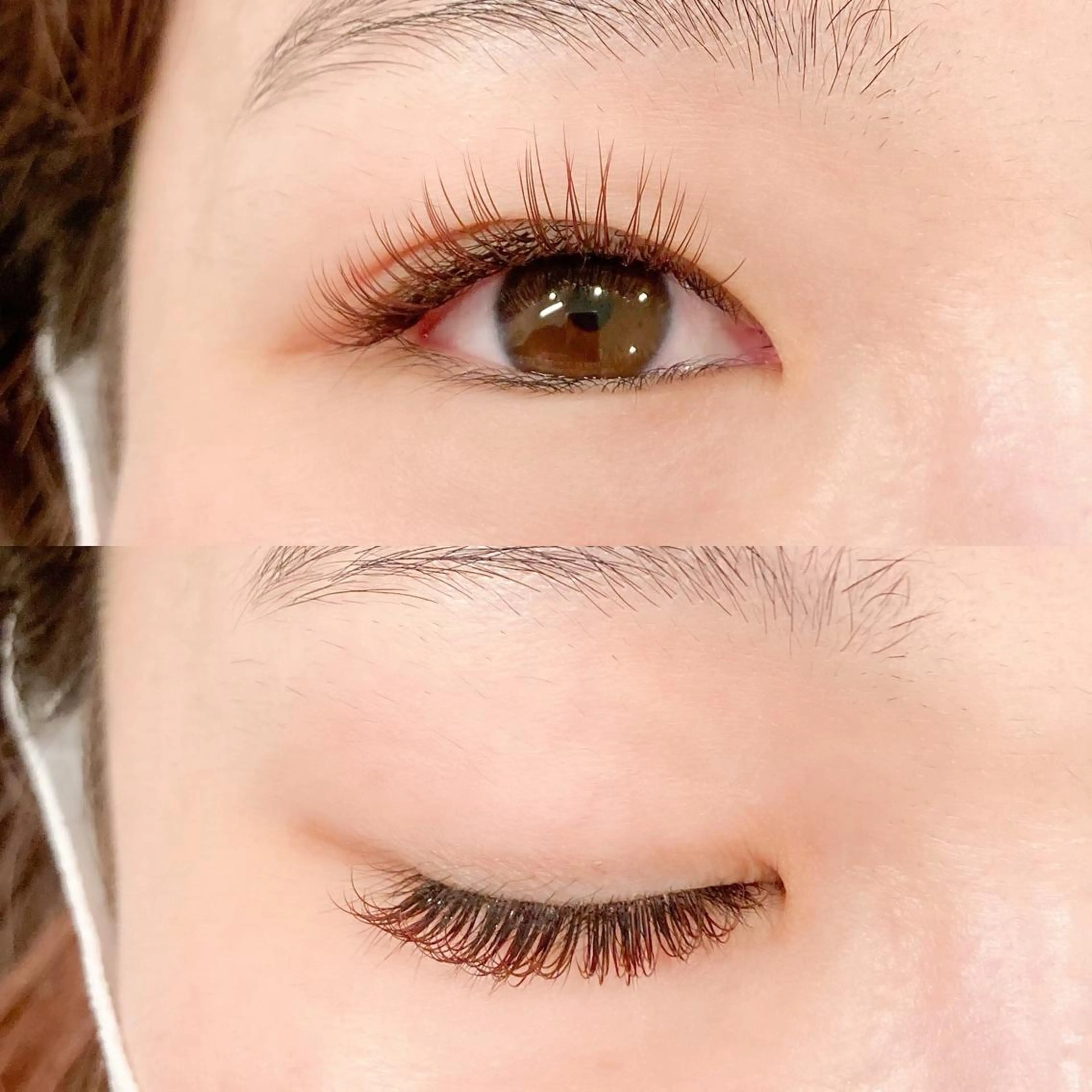 マツエク・マツパ ブラウンラッシュ Cカール カラーマツエク レイフィールド北名古屋所属・レイフィールド 服部のマツエク・マツパデザイン