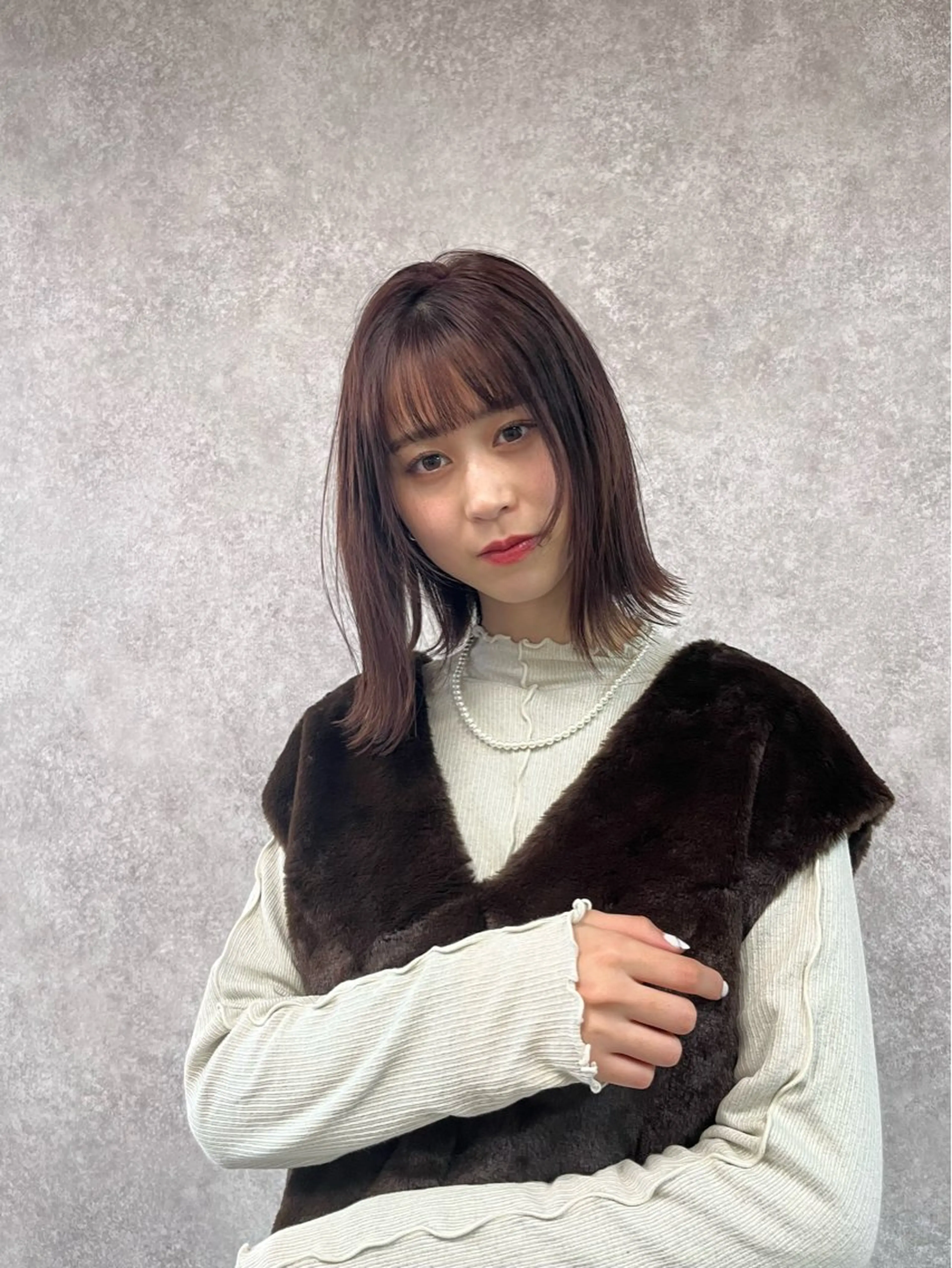ミディアム カラー 村田梨乃/ minim hairのヘアスタイル