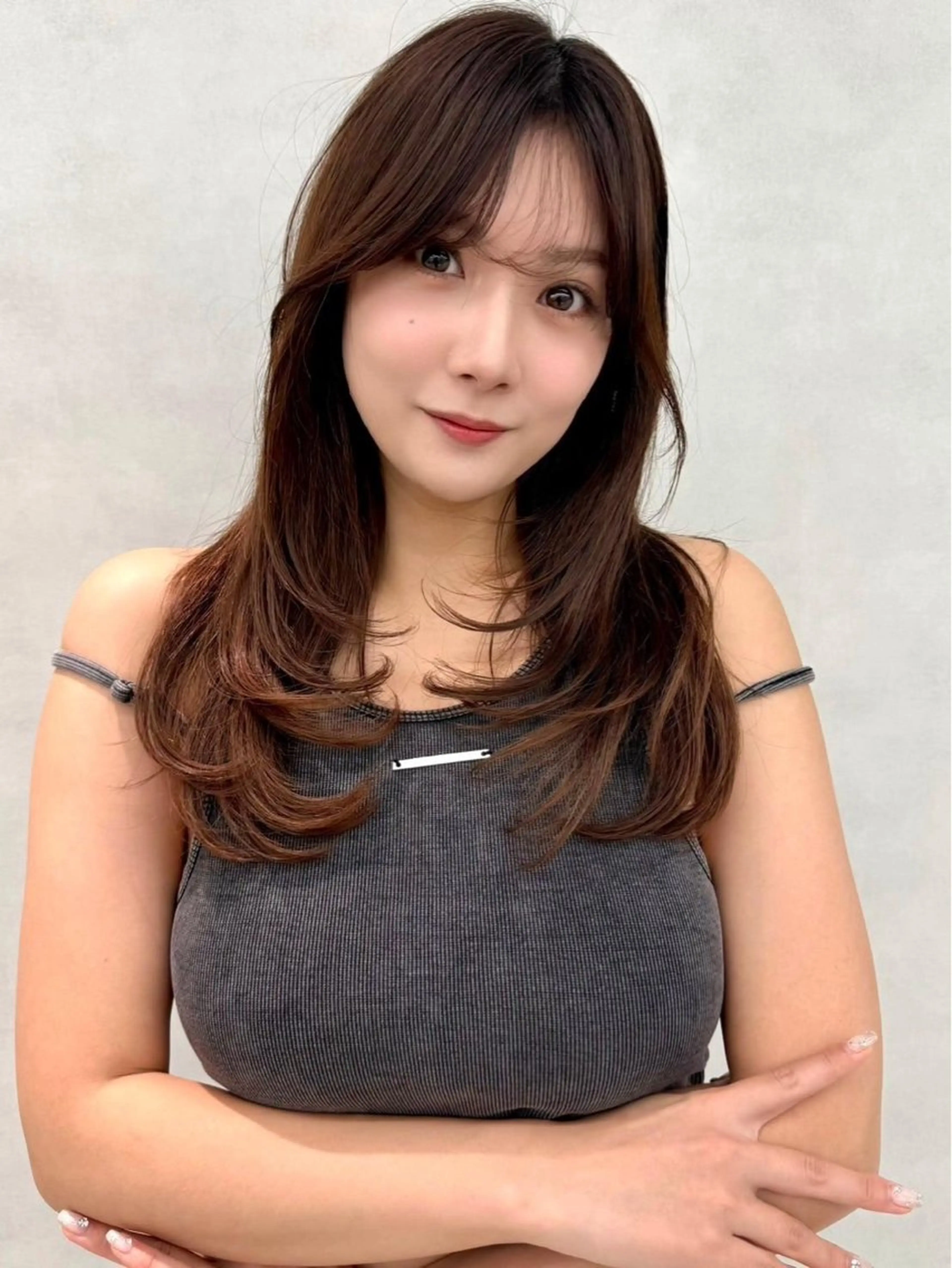 ロング カラー カット ヘアカラー 🇰🇷韓国レイヤー 艶カラー／田川佑紀のヘアスタイル