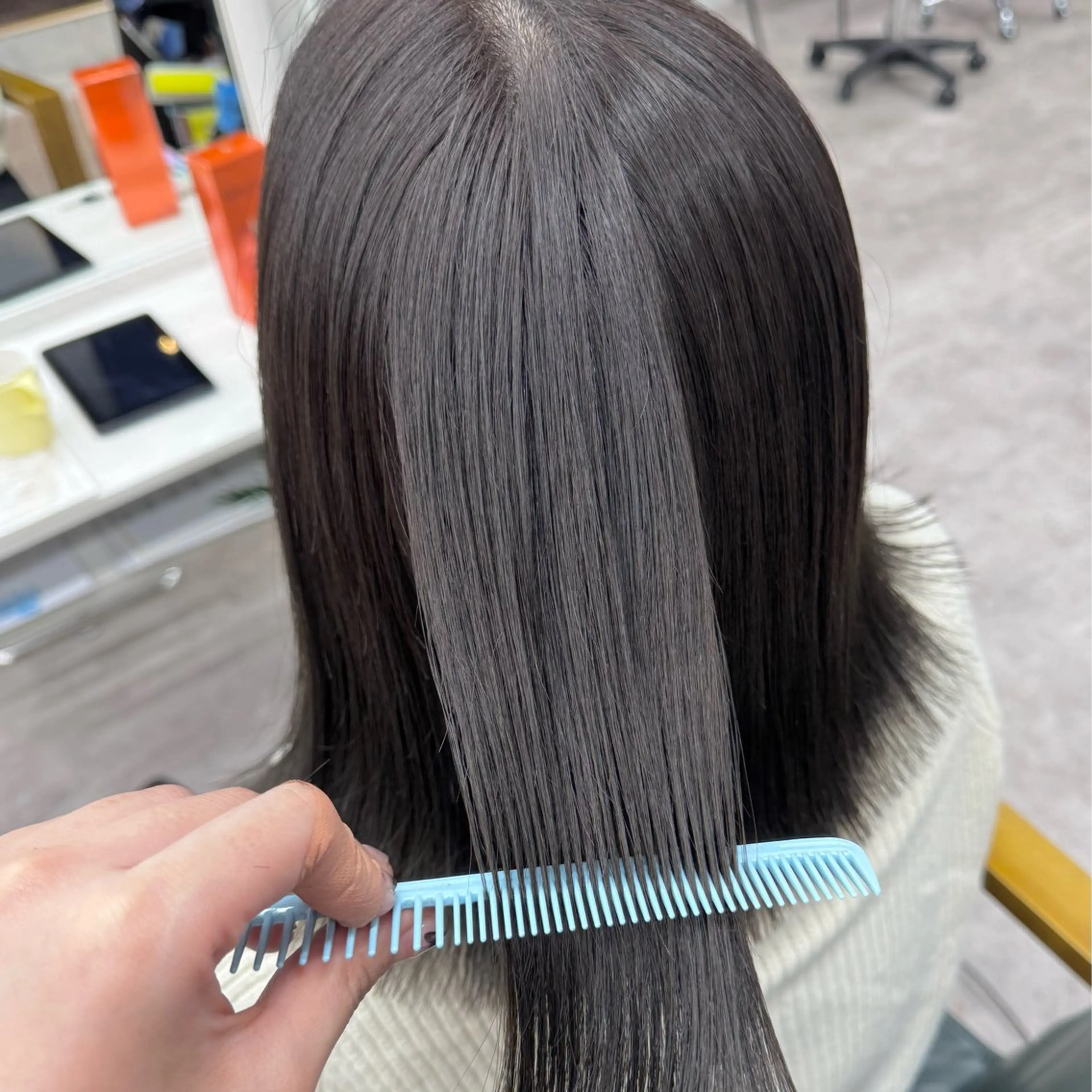 ミディアム カラー カット ヘアカラー トリートメント JUNSHIN🦋 ヘアセット／カラーのヘアスタイル