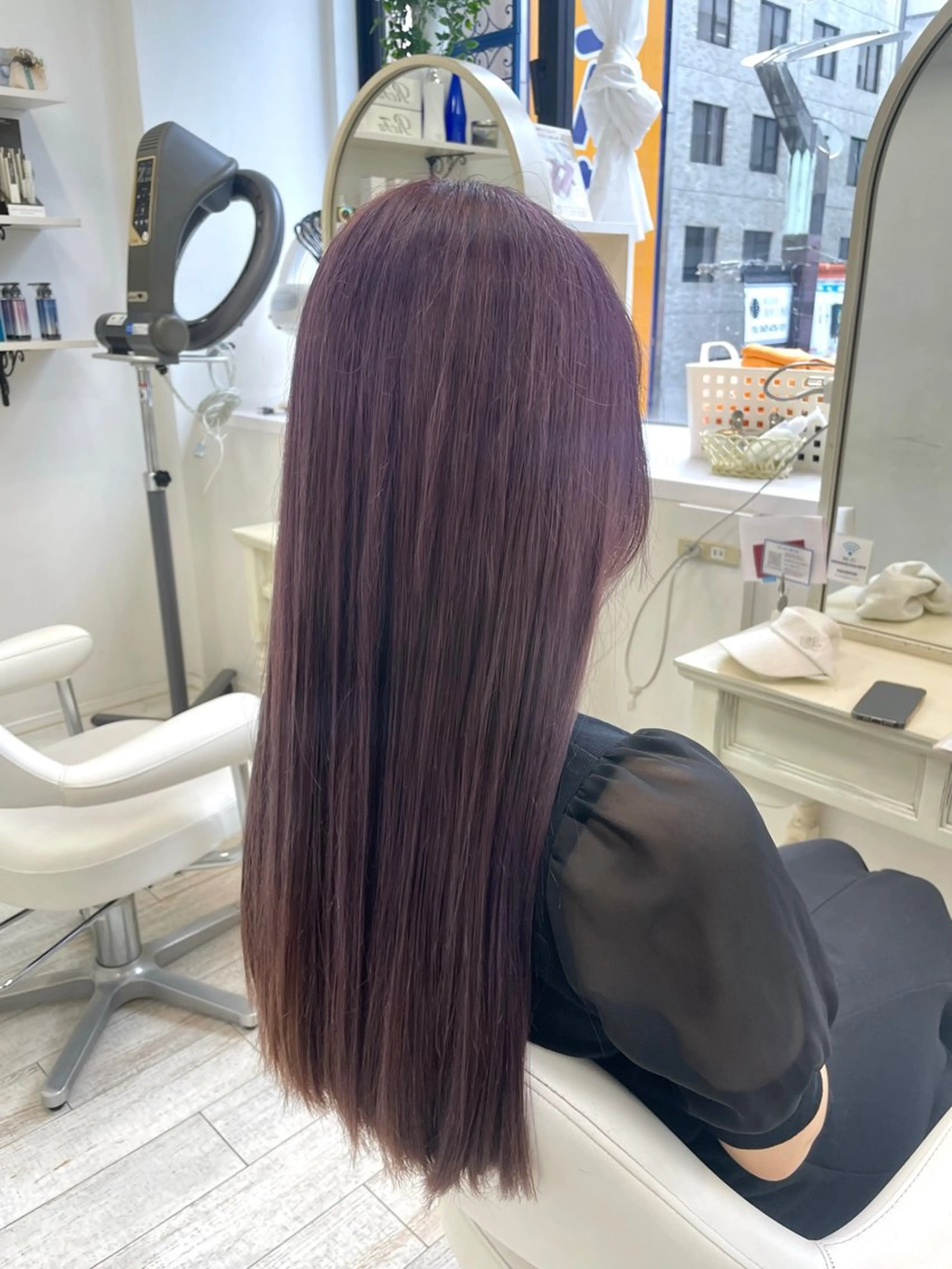 ロング パープルカラー 新籾 尚哉のヘアスタイル