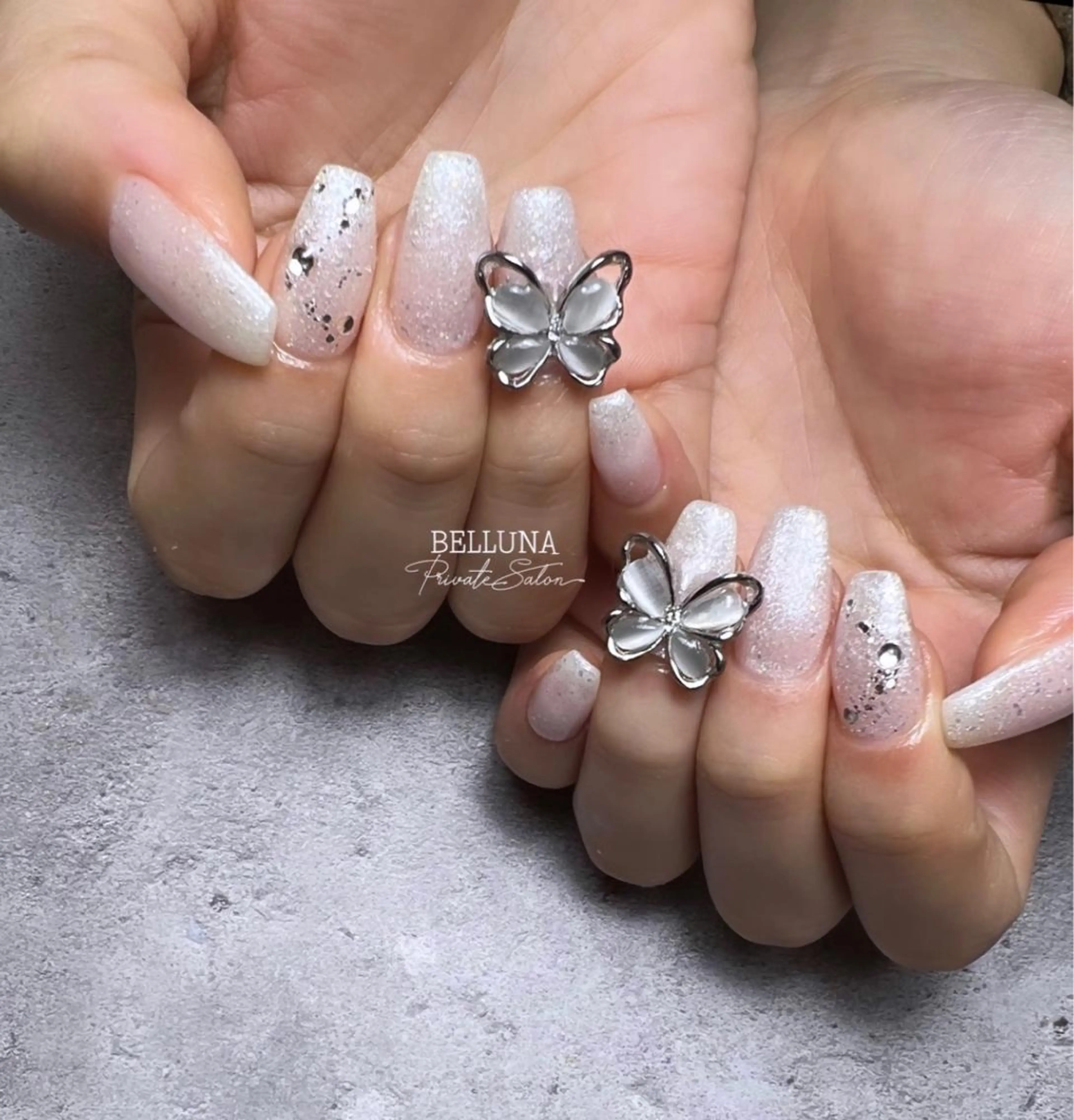 ロング ネイル ハンドネイル nail salon BELLUNA所属・BELLUNA Mizuki❤︎のネイルデザイン