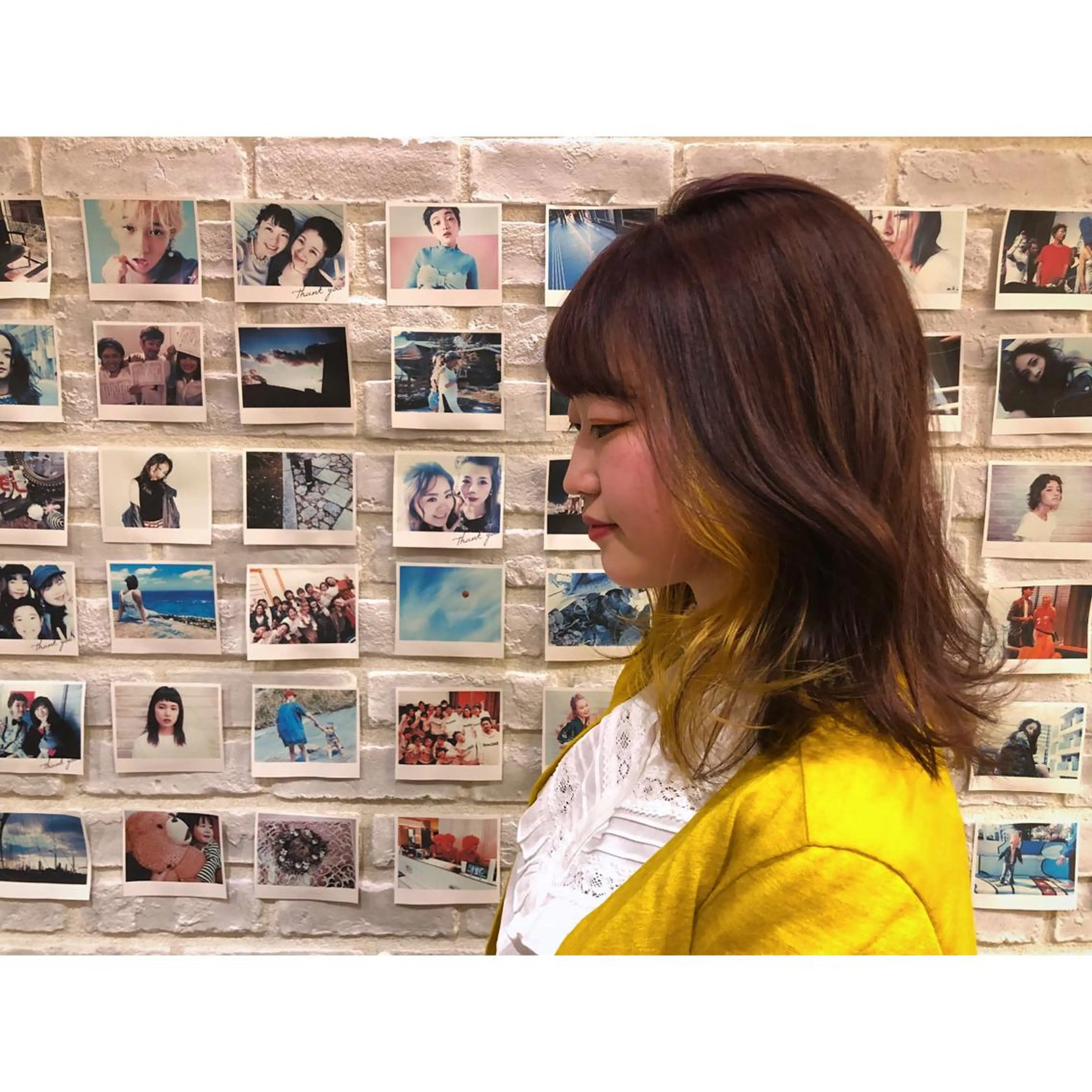 セミロング カラー パーマ ヘアアレンジ 藤井 菜緒のヘアスタイル