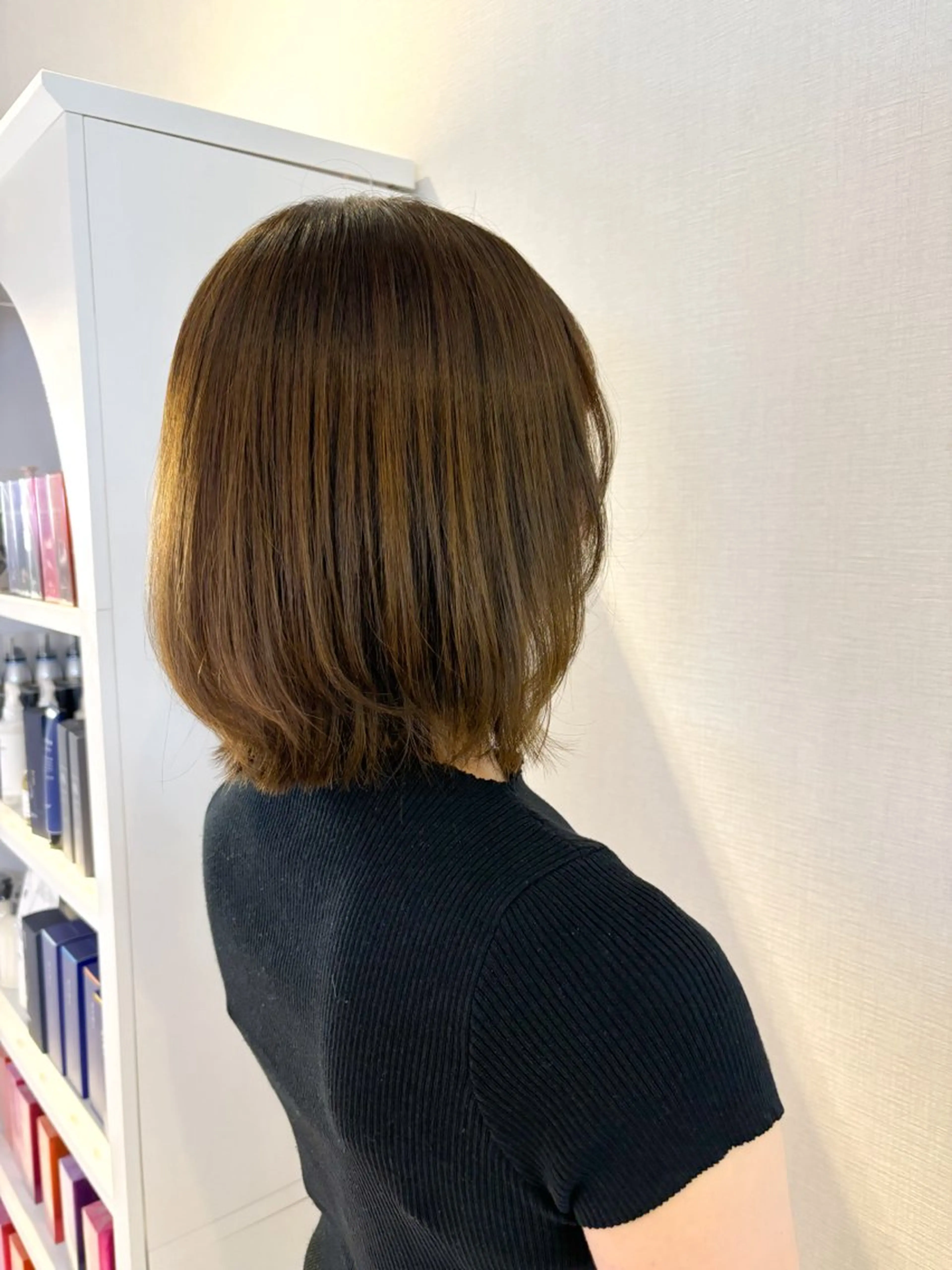 ミディアム ボブ くびれヘア [amu]kaho /メンズカット🧃のヘアスタイル