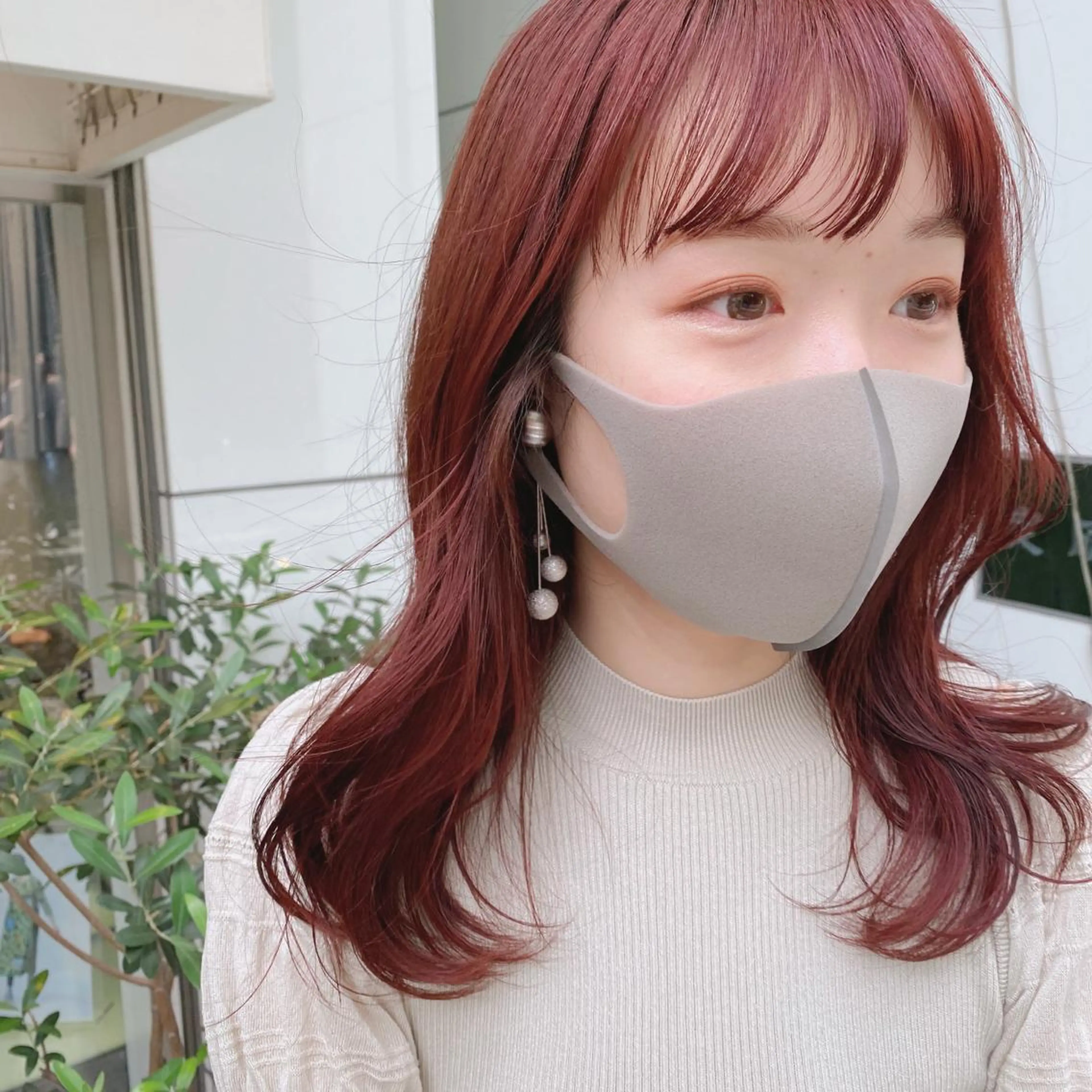 セミロング カラー ヘアアレンジ マツエク・マツパ ブラウンカラー レッドカラー レッドブラウン カラーマツエク Noah's　Ark所属・透明感カラー🫧ヘア セット🫧松本菜月の眉毛・アイブロウイメージ
