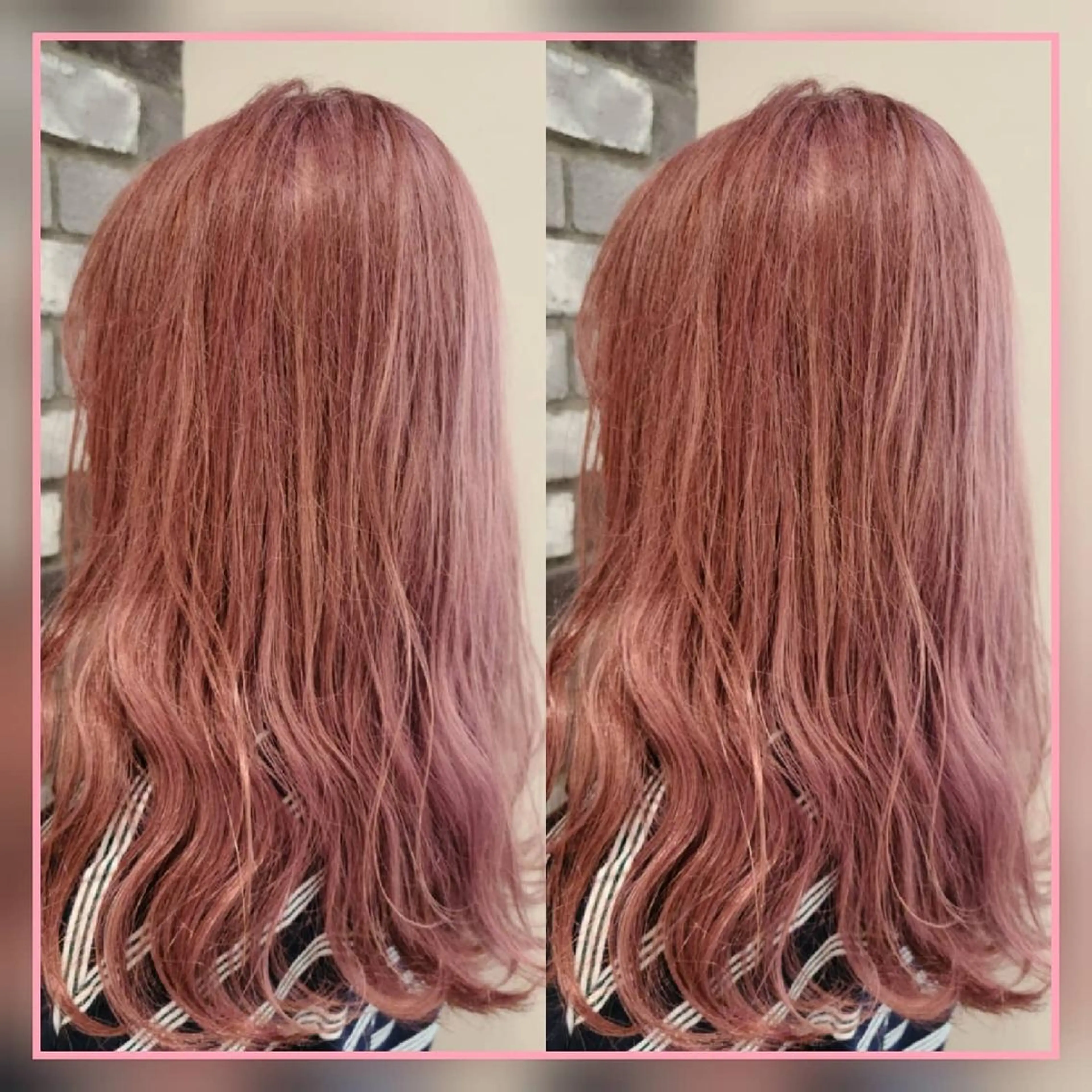 ロング カラー ブリーチ 透明感カラー オレンジ ピンクカラー [Lil by  JIL BLAN]所属・田中 孝征のヘアスタイル