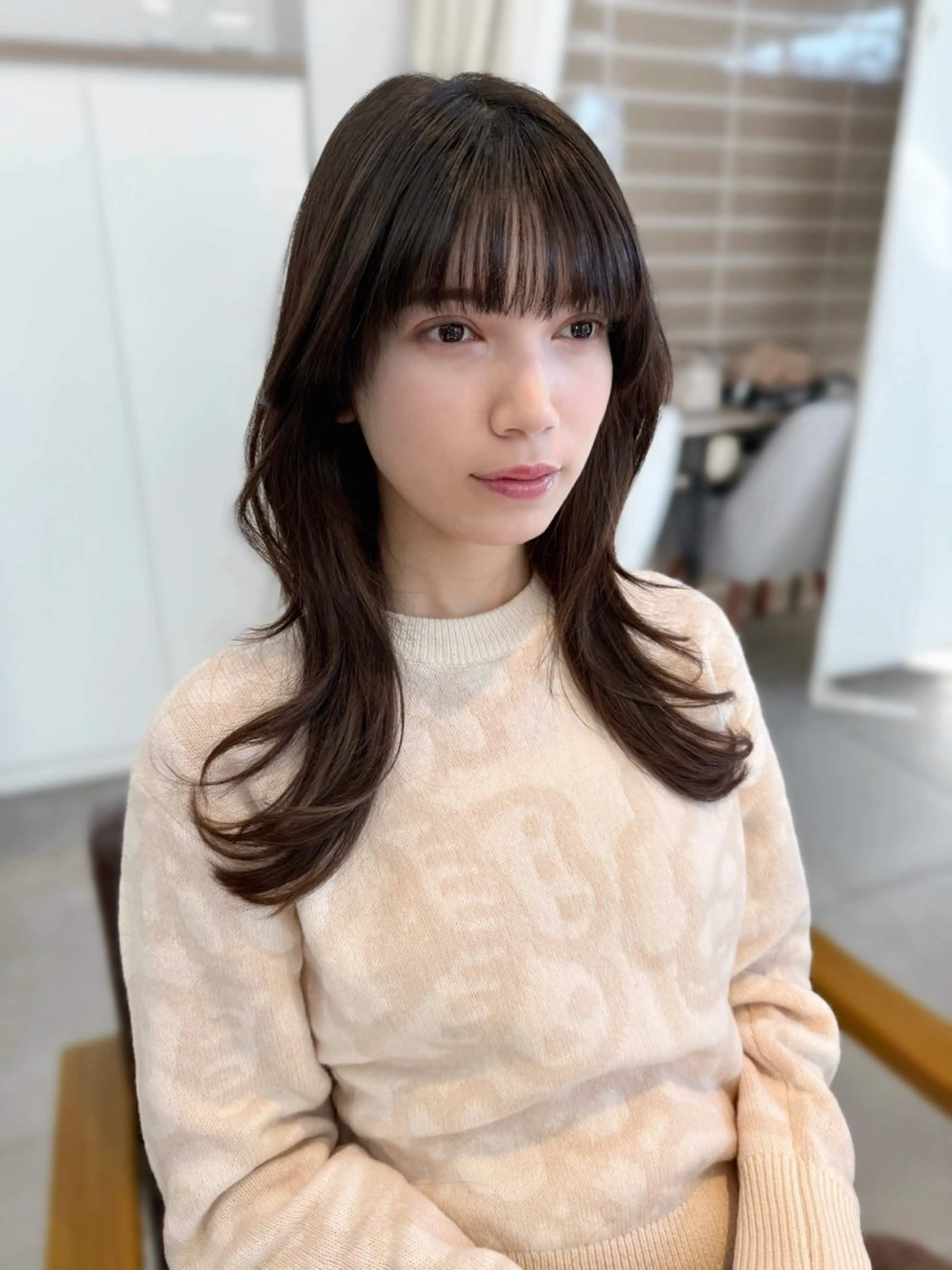 ロング カラー 韓国風ヘア カット トリートメント レイヤー/髪質改善カ ラ-🤍津田奈々美‎のヘアスタイル