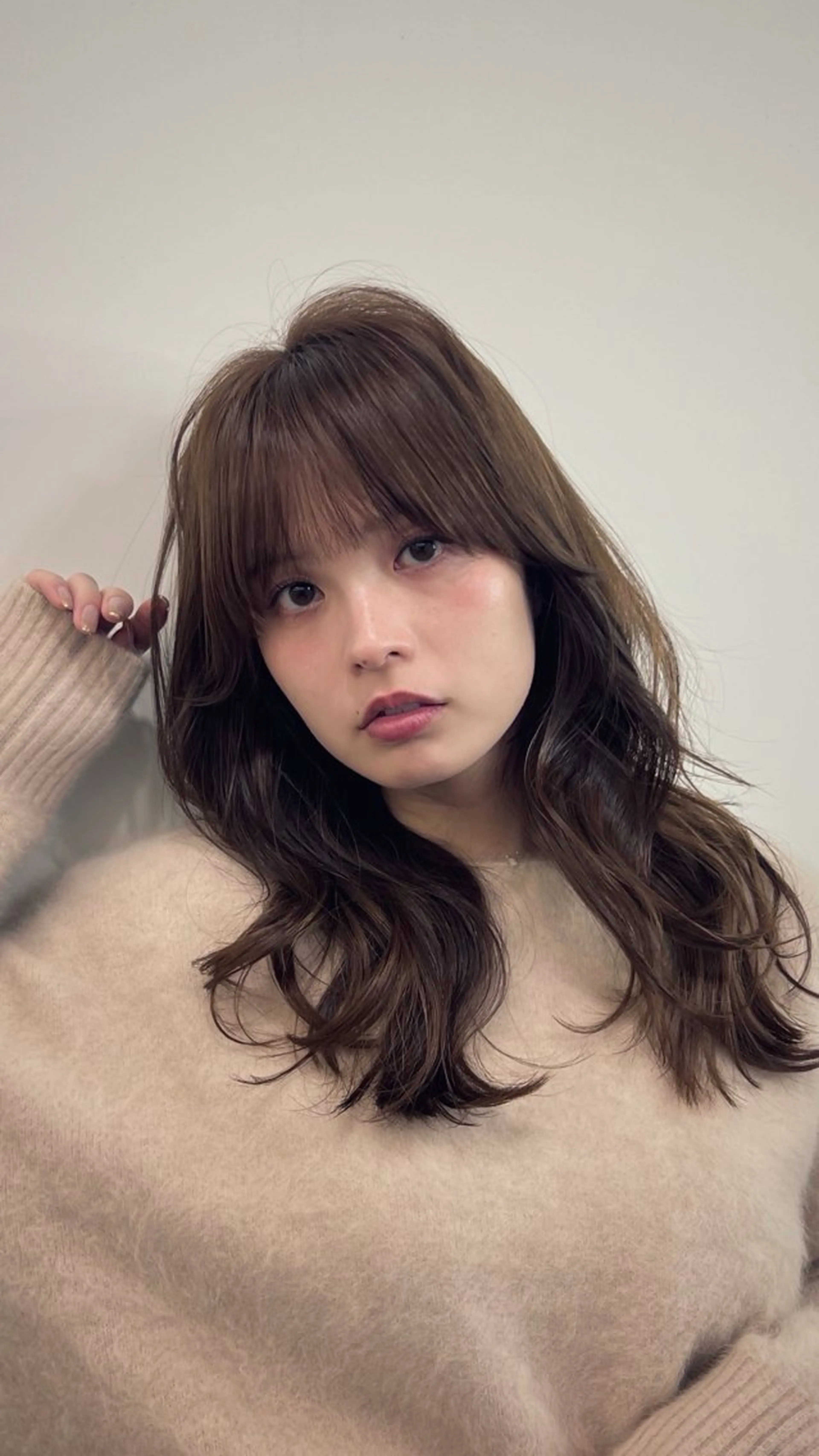 ロング パーマ デジタルパーマ カット パーマ 透明感×髪質改善🧸 韓国ヘア　武田涼のヘアスタイル
