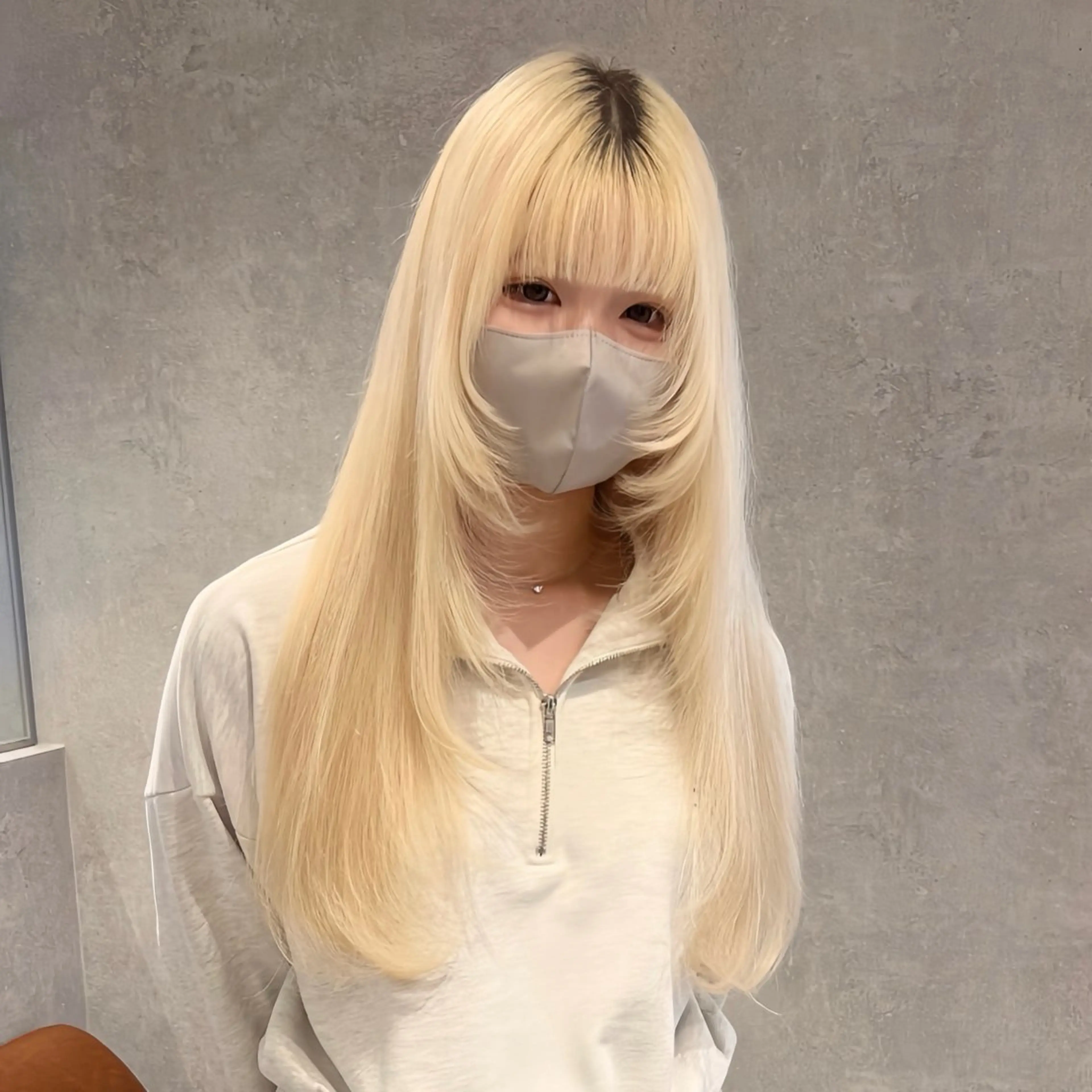 ロング レイヤーカット ワンホンレイヤー AI TOKYO　S所属・mizuki 【韓国レイヤー】のヘアスタイル