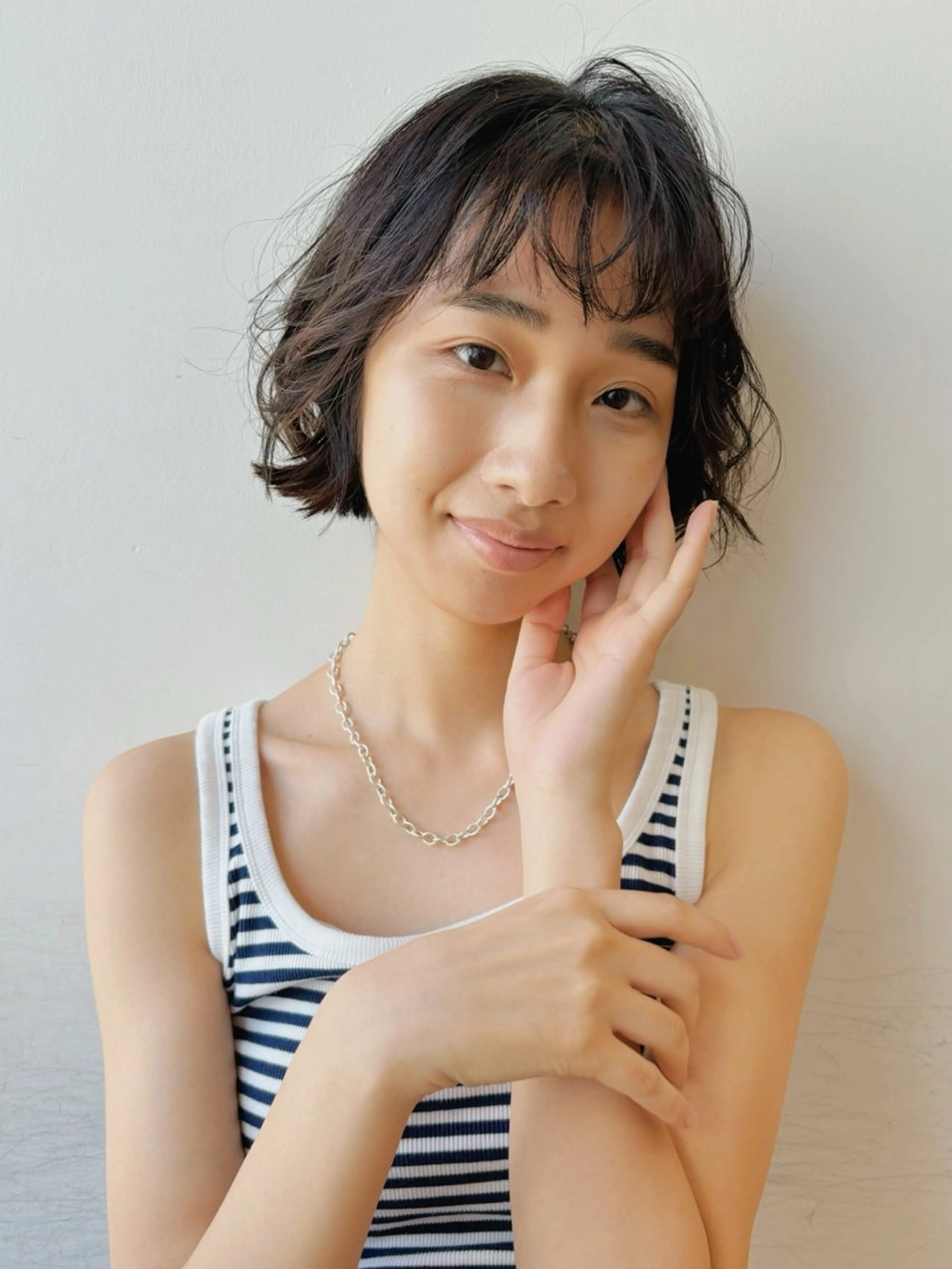 ミディアム ボブ カット ヘッドスパ はじめてパーマ/ 親しみやすさ/さくらのヘアスタイル