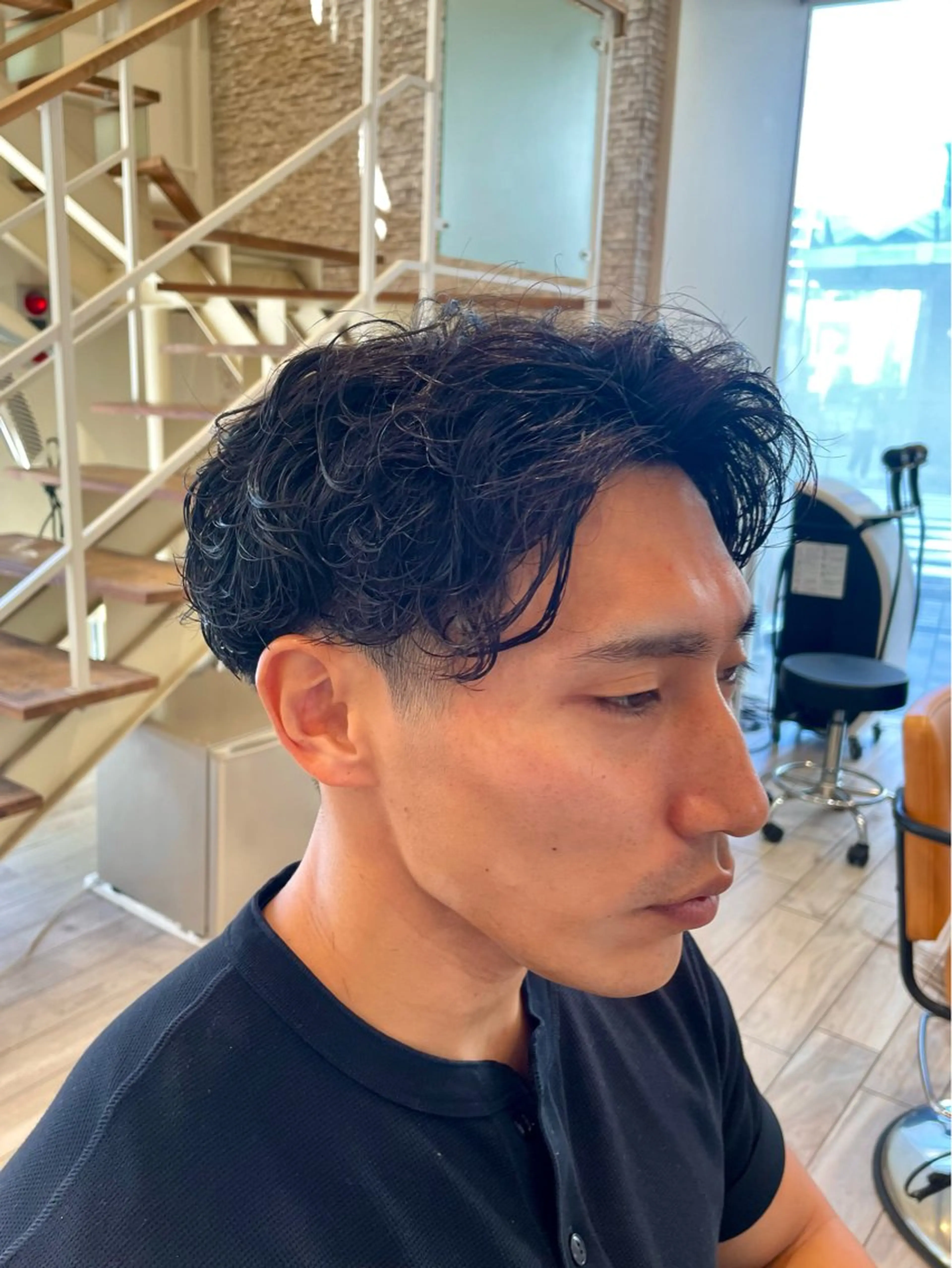 ショート パーマ メンズ アップバング カット パーマ パーマ/フェード🔥 佐々木波人のヘアスタイル