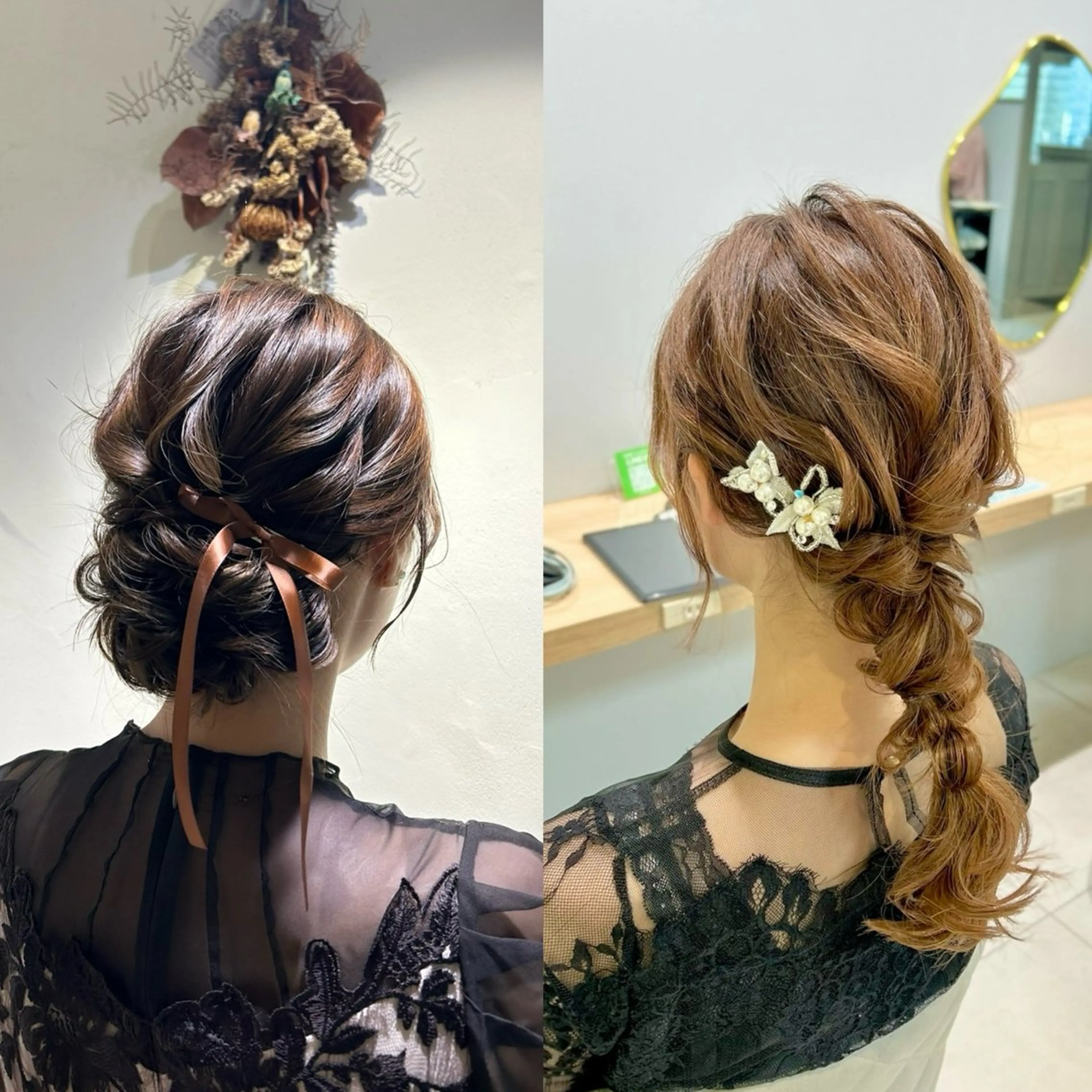 【選べる2style🌟】華やか編みおろし/上品シニヨン⋆⸜🧡⸝‍⋆の写真