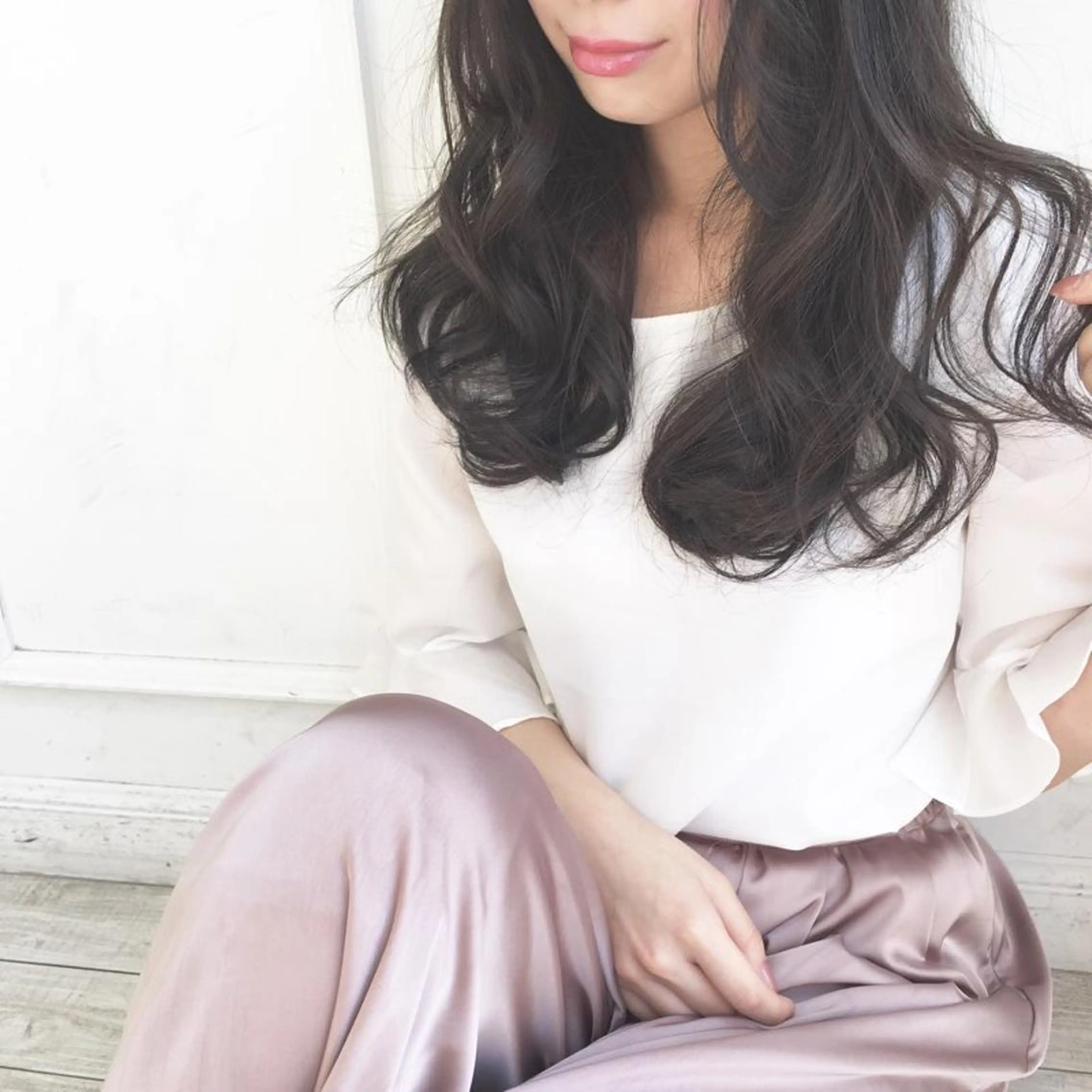 ロング カラー パーマ ヘアアレンジ ◆感動口コミ/最小顔 理論カット◆森口 峻のヘアスタイル