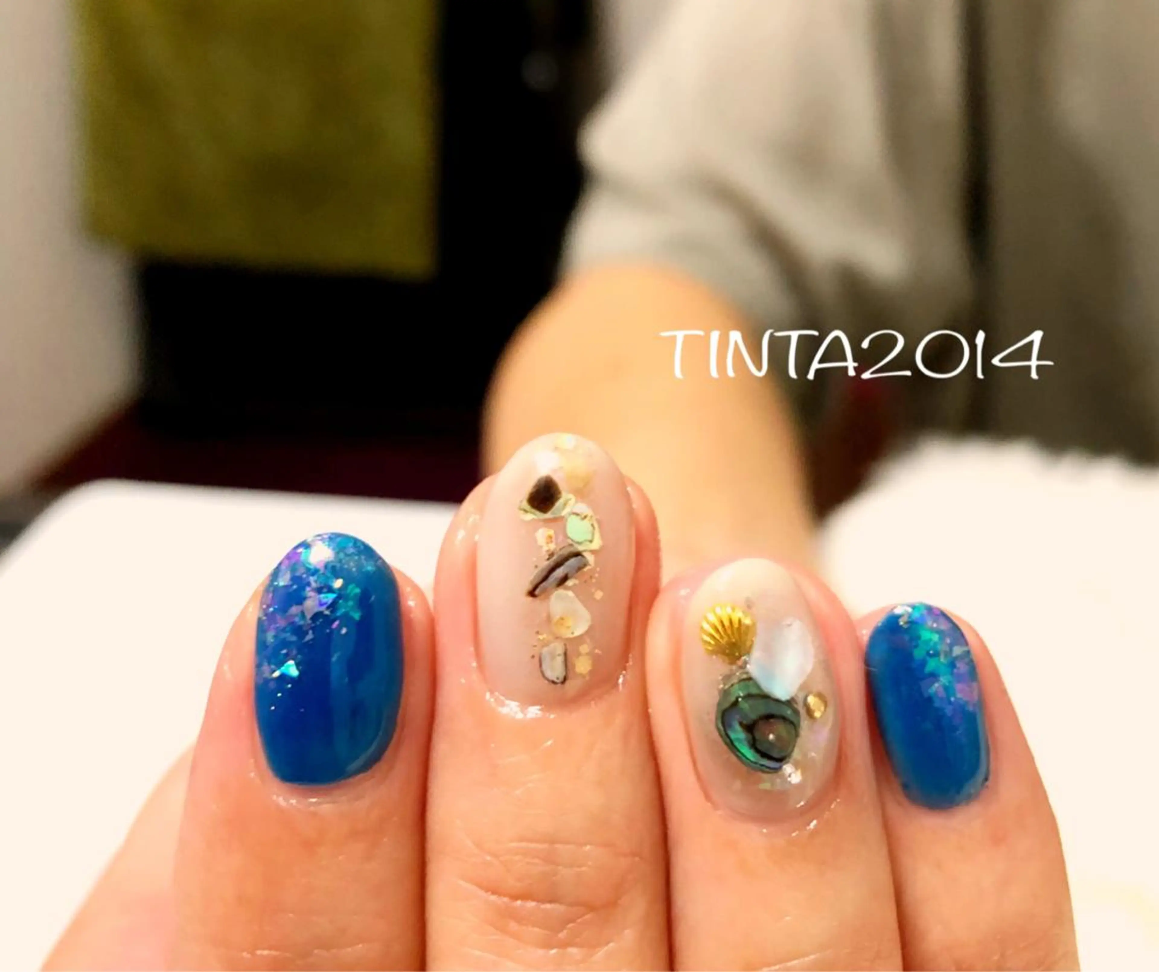ネイル ブルー ネイルサロン ティンタ所属・馬場 典子のネイルデザイン