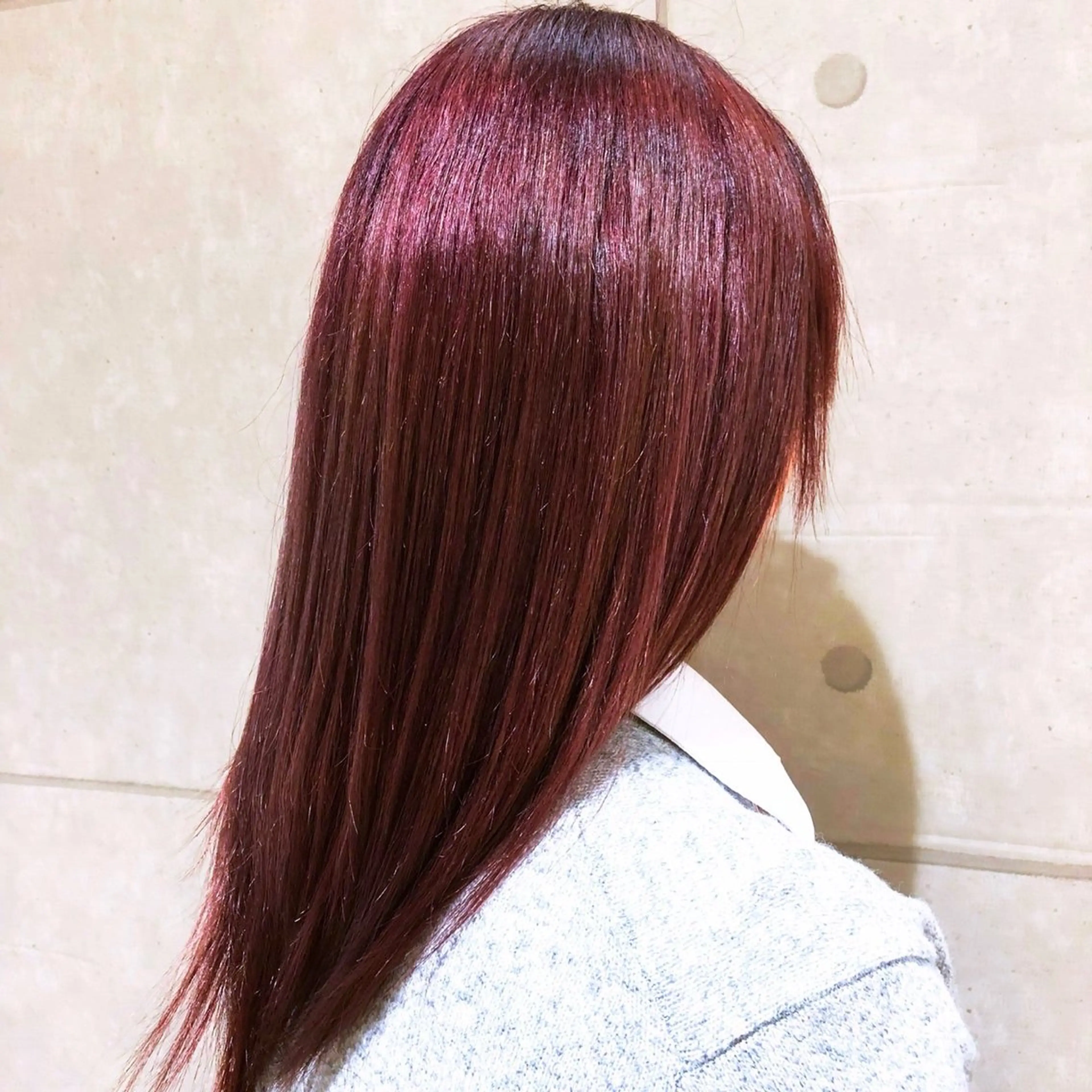 セミロング カラー ボルドーカラー ヘアカラー 🫧透明感カラー🫧 本厚木/けんすけのヘアスタイル