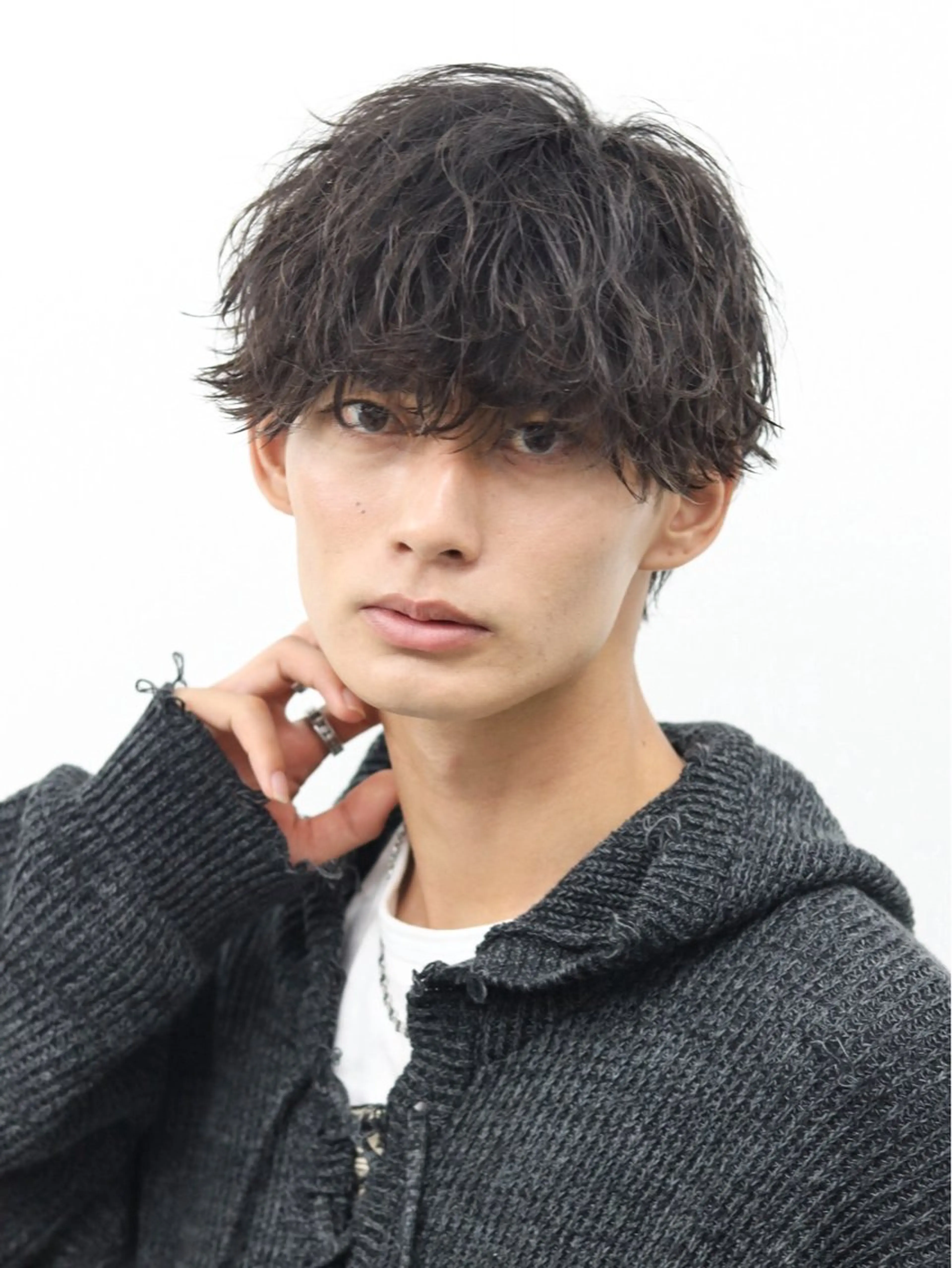 ミディアム パーマ メンズ カット パーマ トリートメント シースルーマッシュ/ メンズ/KYOHEIのヘアスタイル