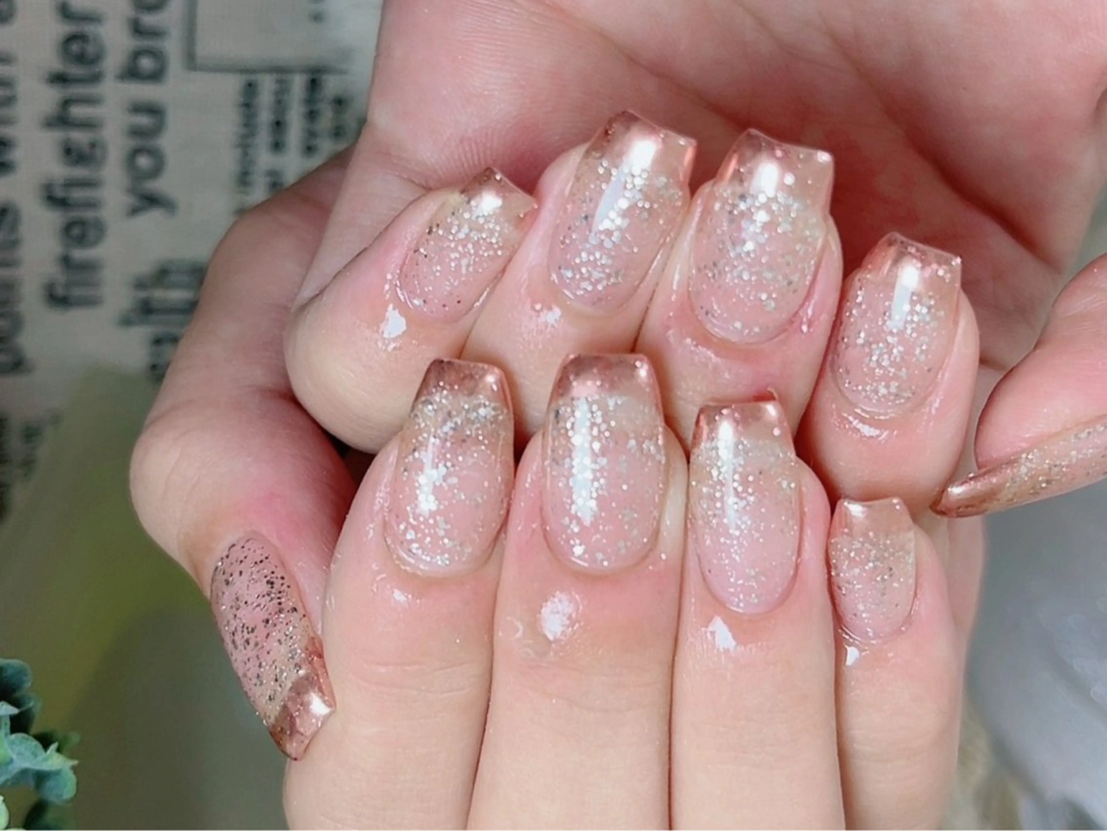 ネイル クリアネイル 成人式 フラッシュネイル フットネイル フレンチネイル 💫KASUMI 💅のネイルデザイン