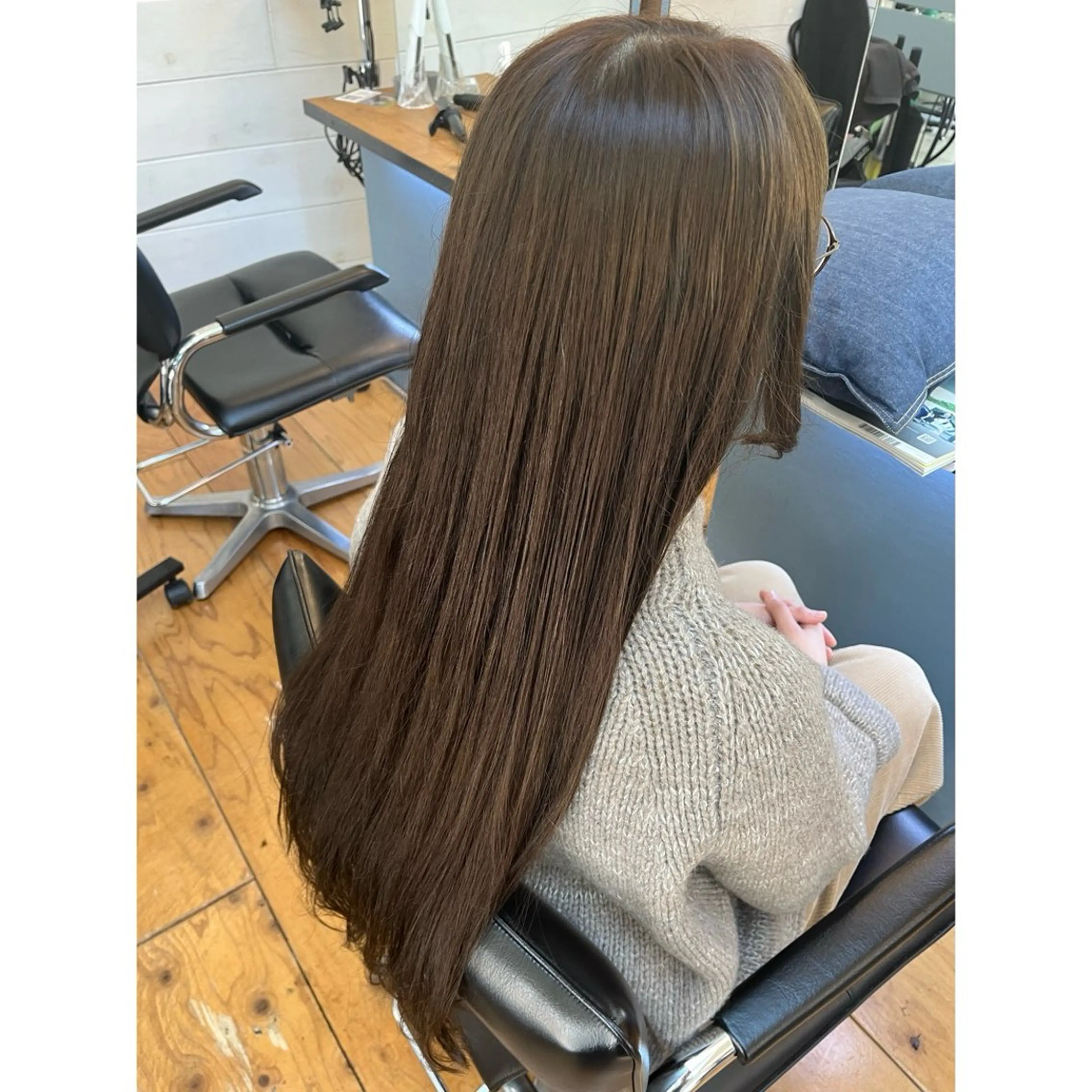 ロング カラー ベージュカラー カット ヘアカラー トリートメント Lagom なかだのヘアスタイル