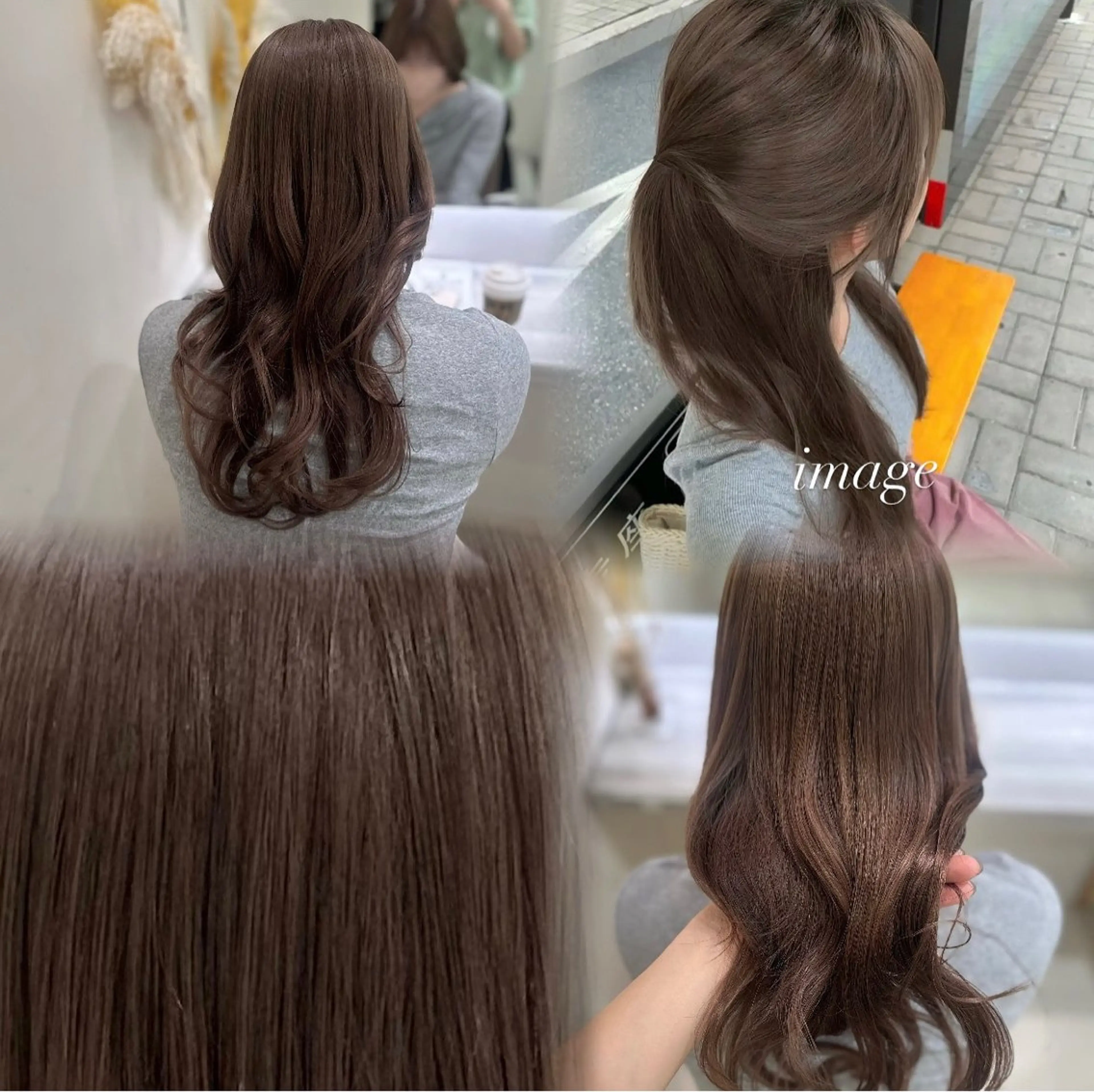 ロング カラー ヘアカラー ベージュカラー🤎 酸性縮毛矯正のヘアスタイル