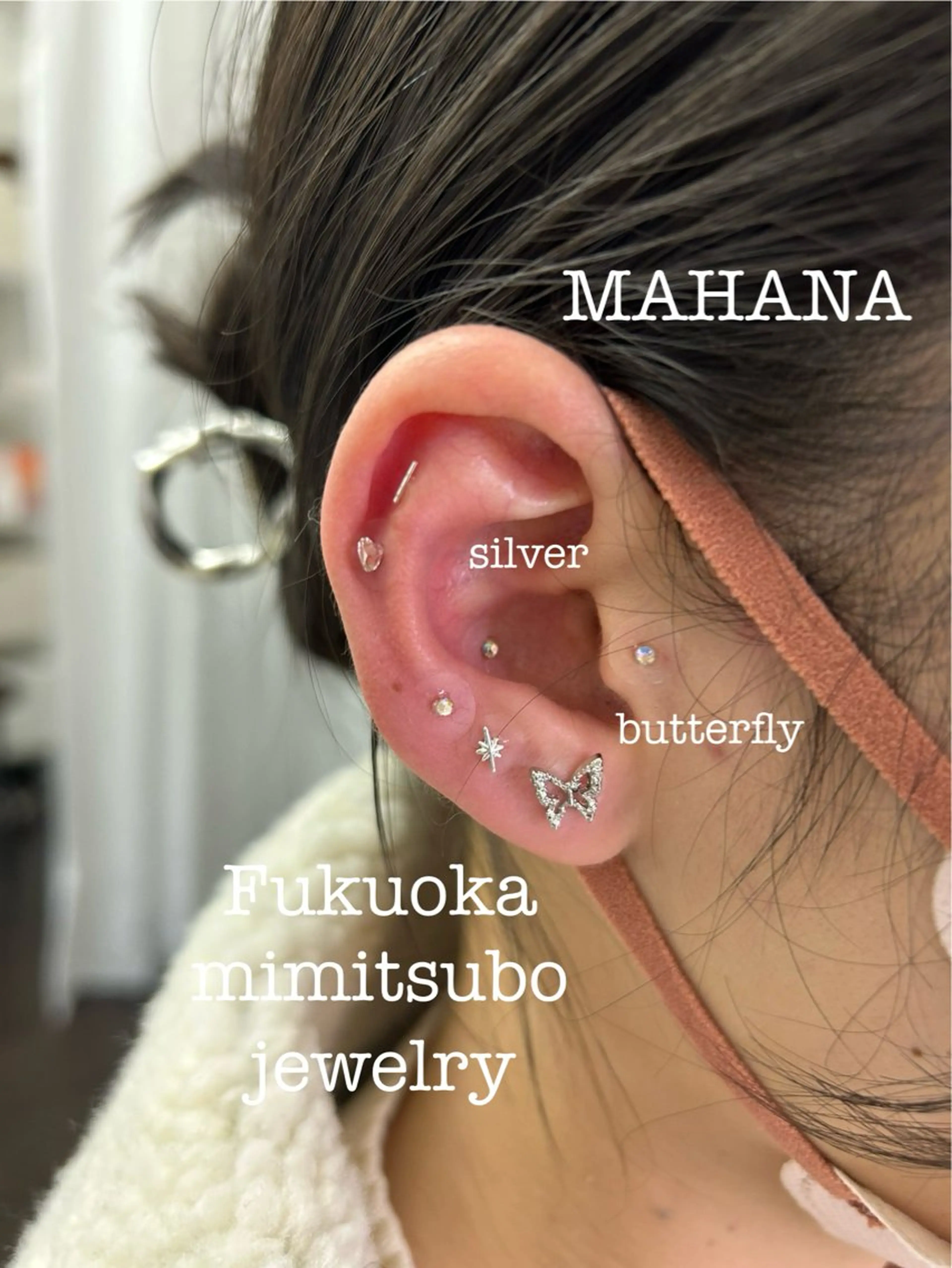 耳ツボジュエリー💎両耳​〜​15粒　2,200円　《追加》パーツロゴあり※女性限定サロンの写真