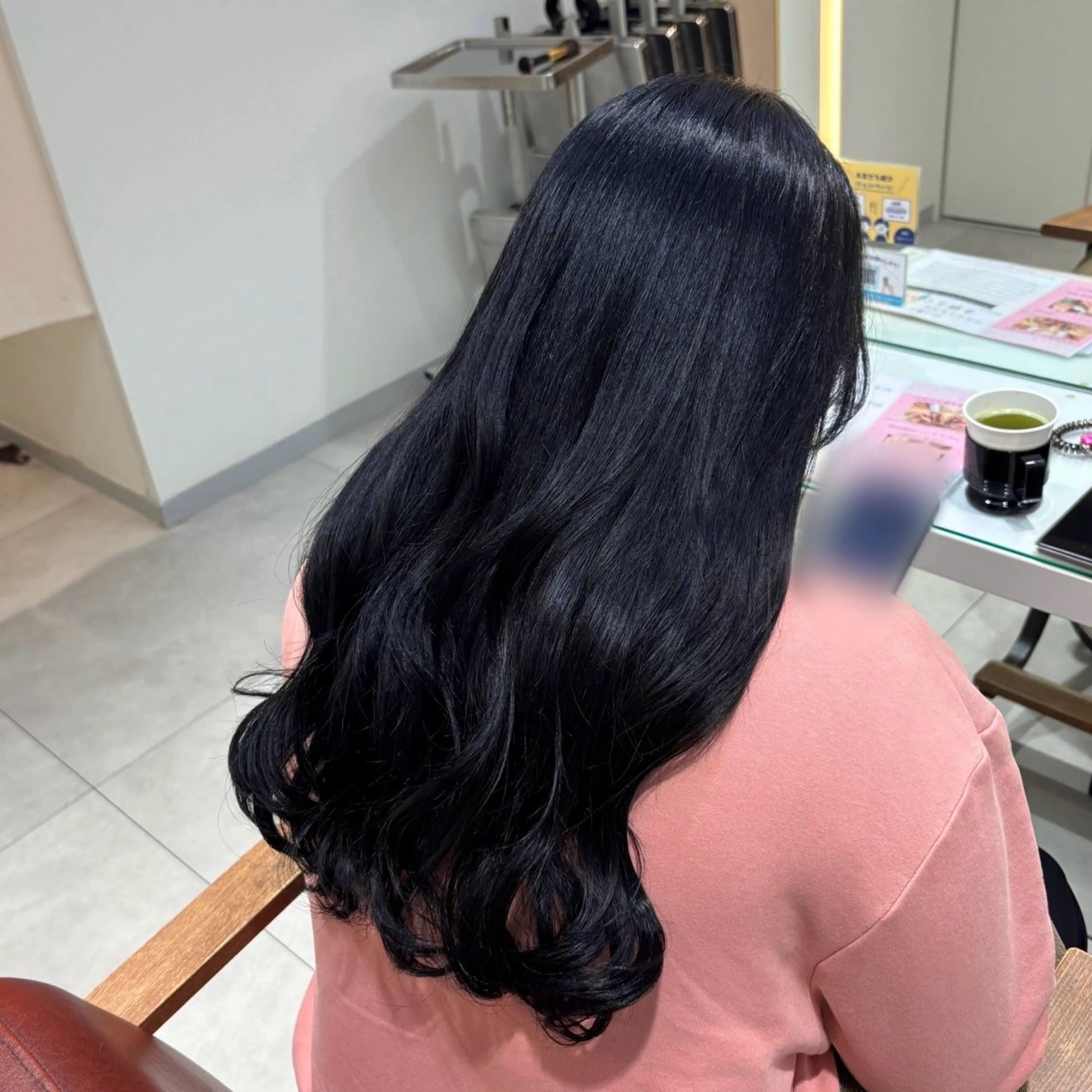 カラー アディクシーカラー 黒髪 ブルーカラー ブルーブラック ヘアカラー 艶カラー/アレンジ 💟すなおのヘアスタイル