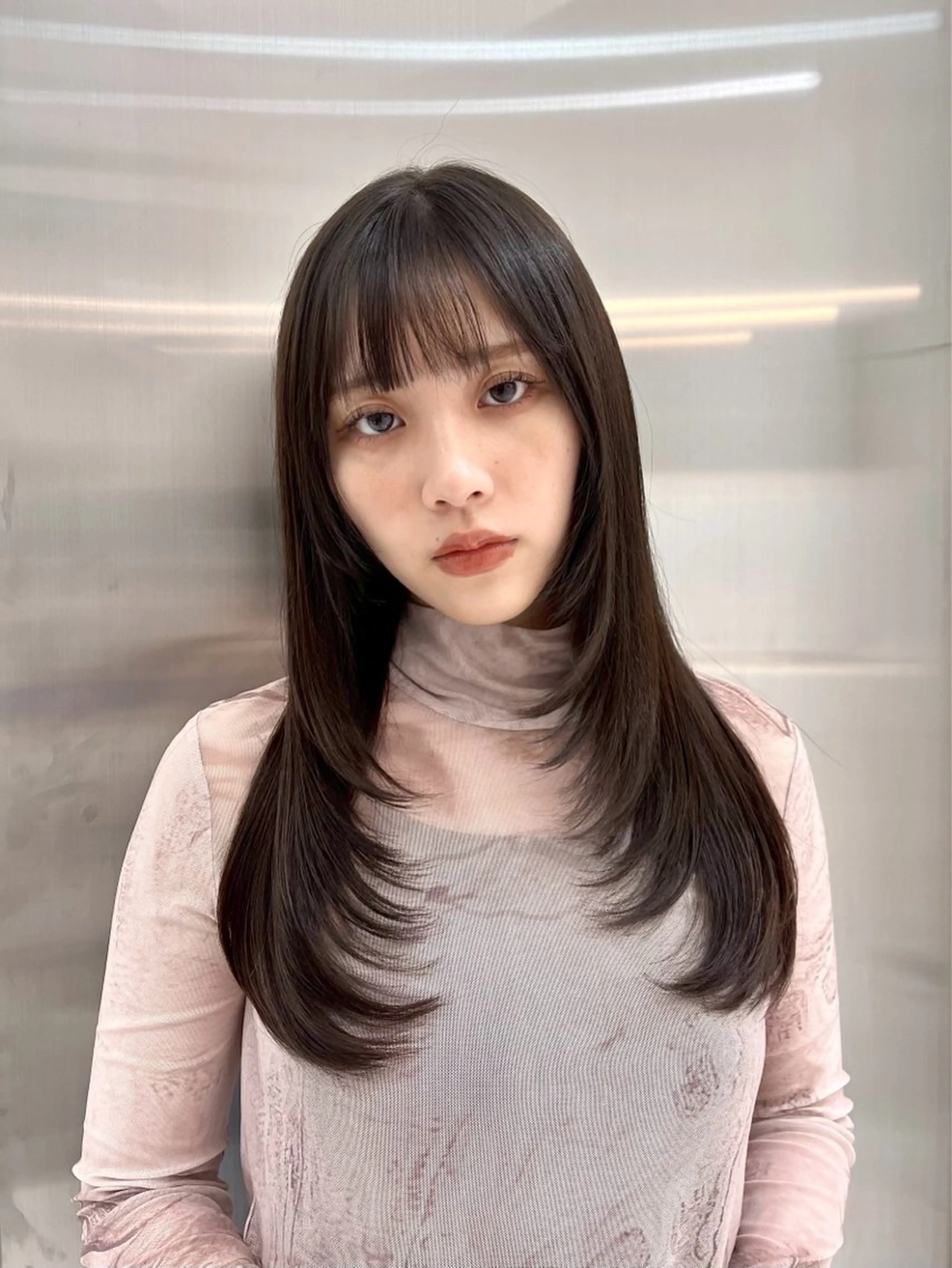 ロング 顔まわりレイヤー 顔周りカット レイヤーカット ロング 無料カットモデル募集 /　 Juanのヘアスタイル