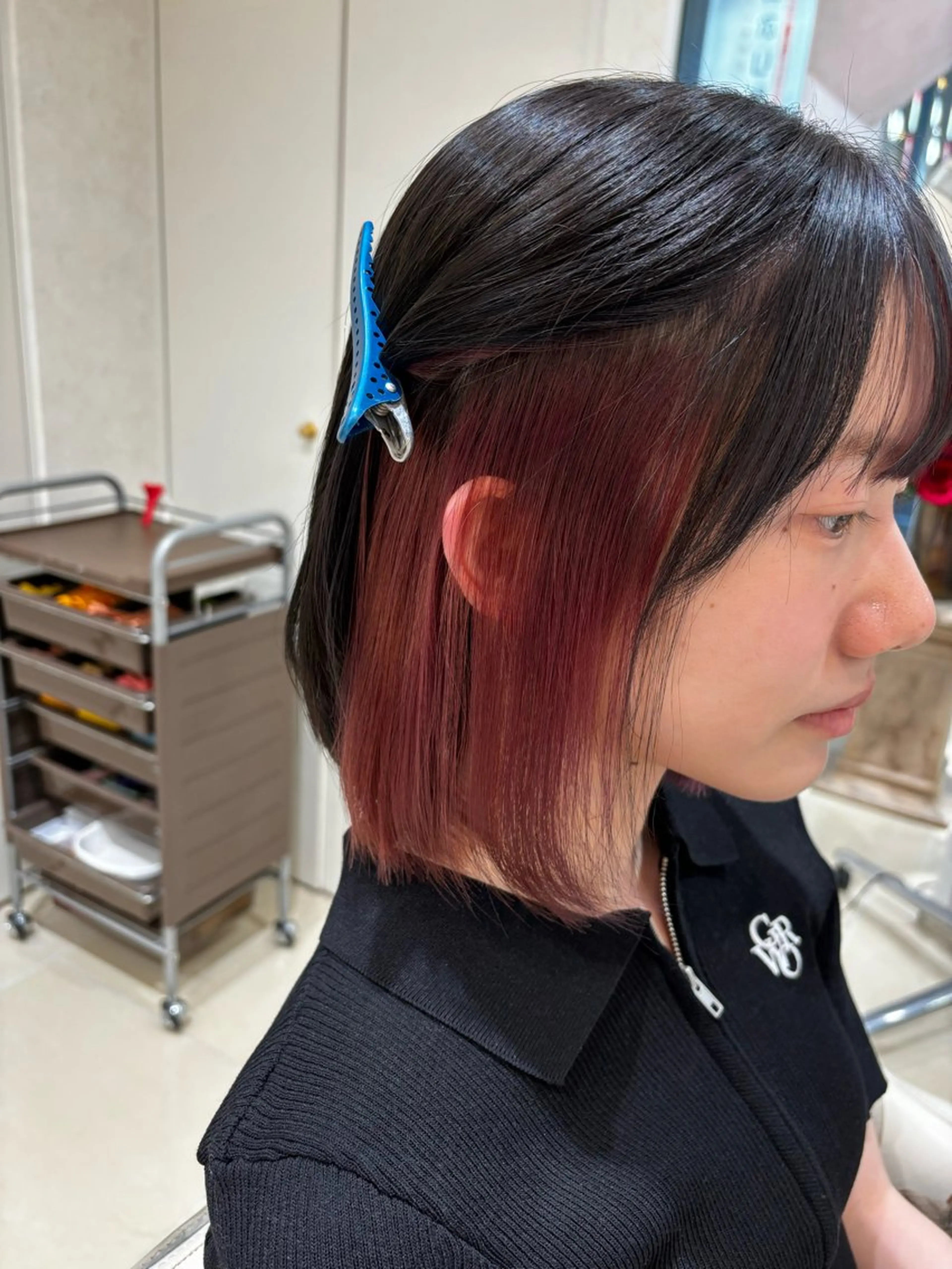 セミロング カラー ヘアカラー トリートメント ぷっつりボブ🫧 タケウチアミのヘアスタイル