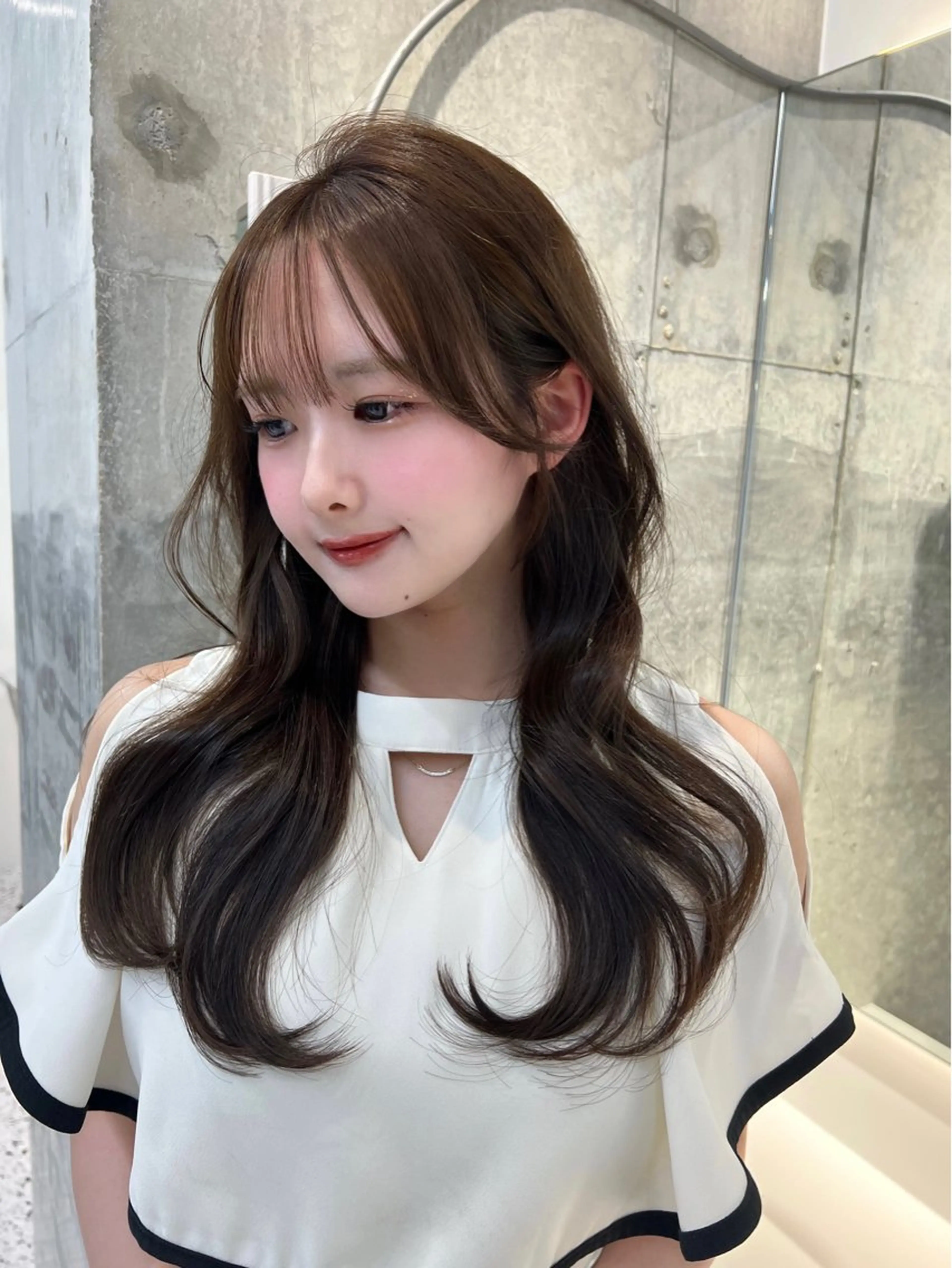 セミロング カット ヘアカラー トリートメント 髪質改善レイヤー/ ☘️松井　傑のヘアスタイル