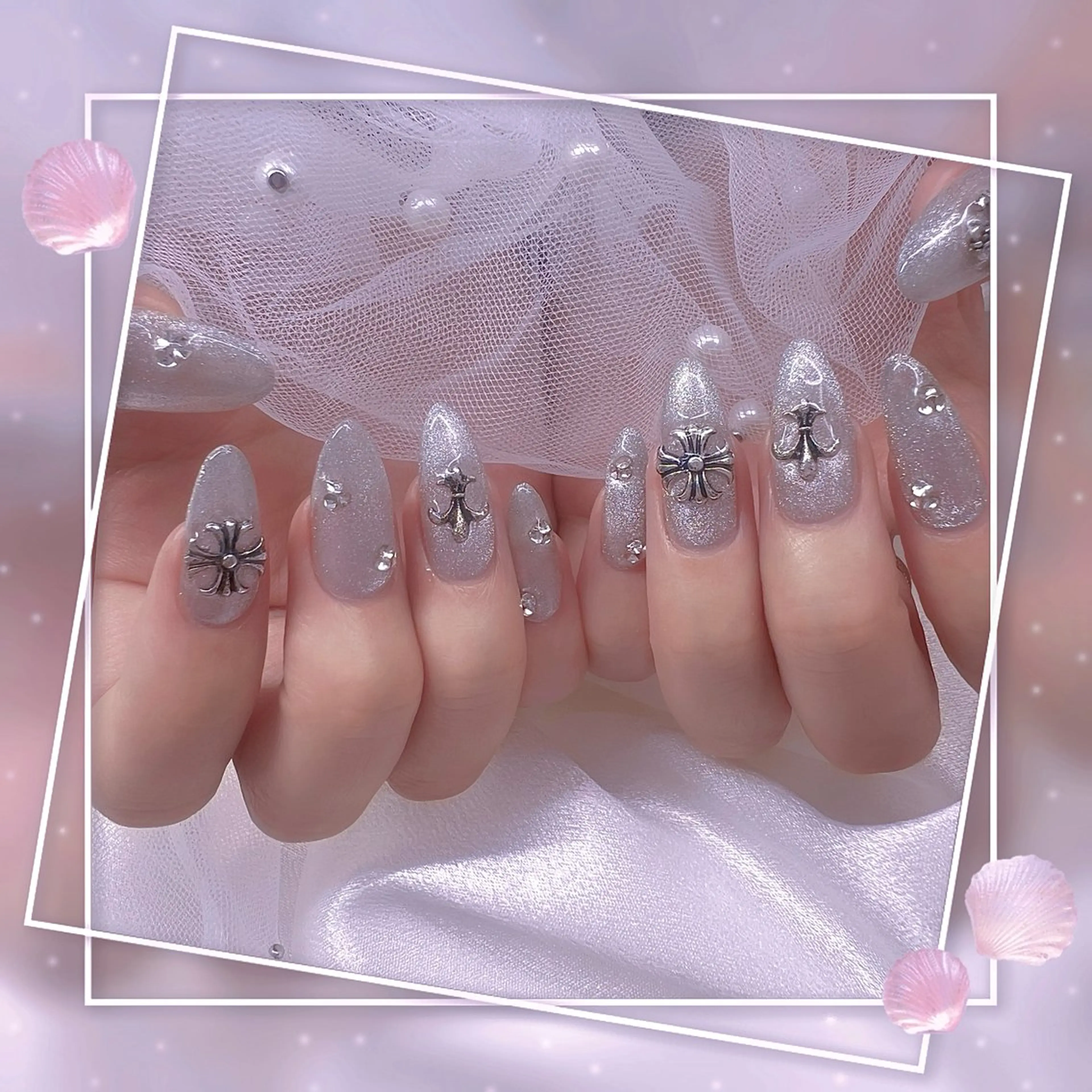 ネイル チークネイル ガーリー グラデーション マグネットネイル ピンク ハンドネイル Chill Nailsalonのネイルデザイン