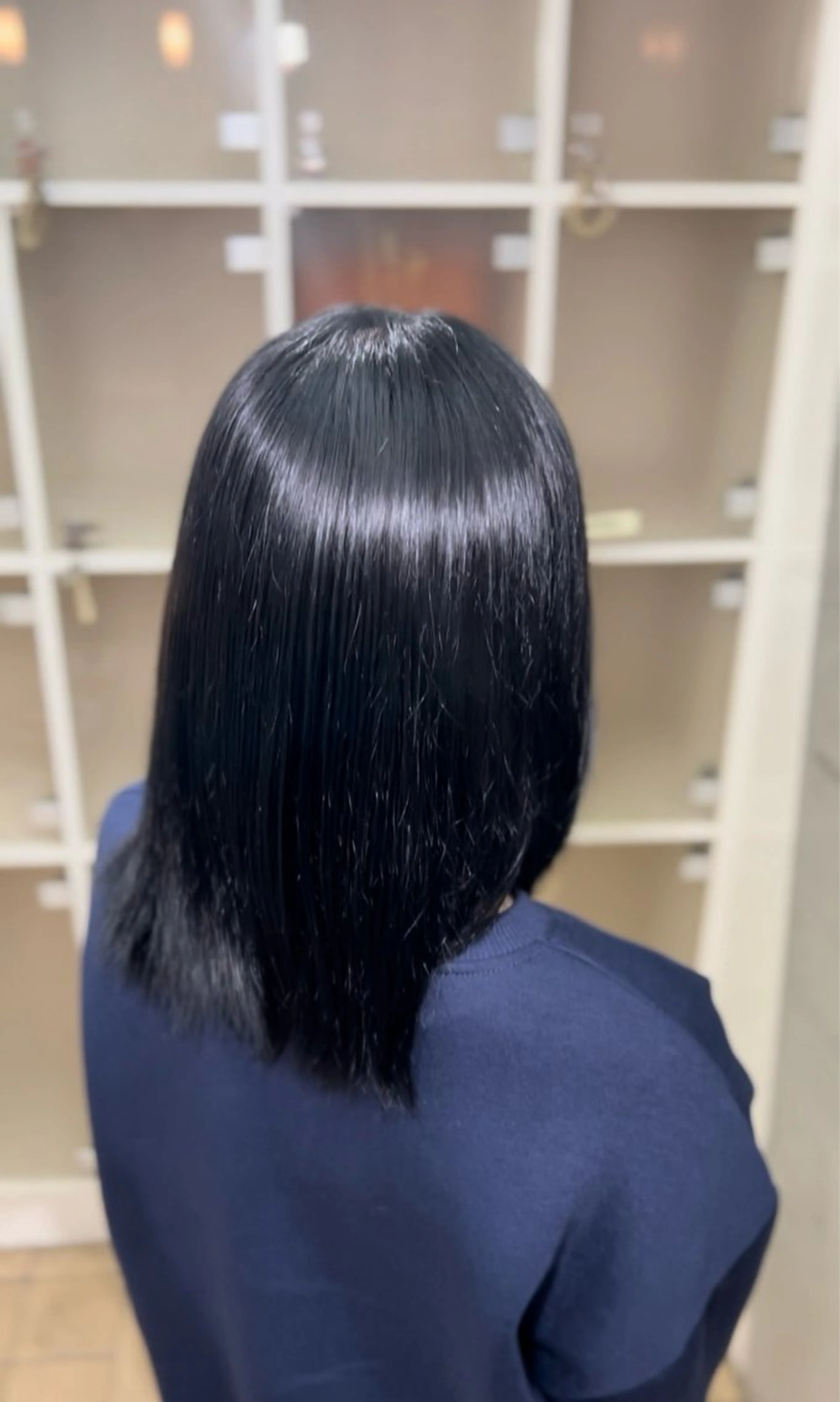 カラー 黒髪 ブルーカラー ブルーブラック 梅田 ダブルカラー 大畑 蒼空のヘアスタイル