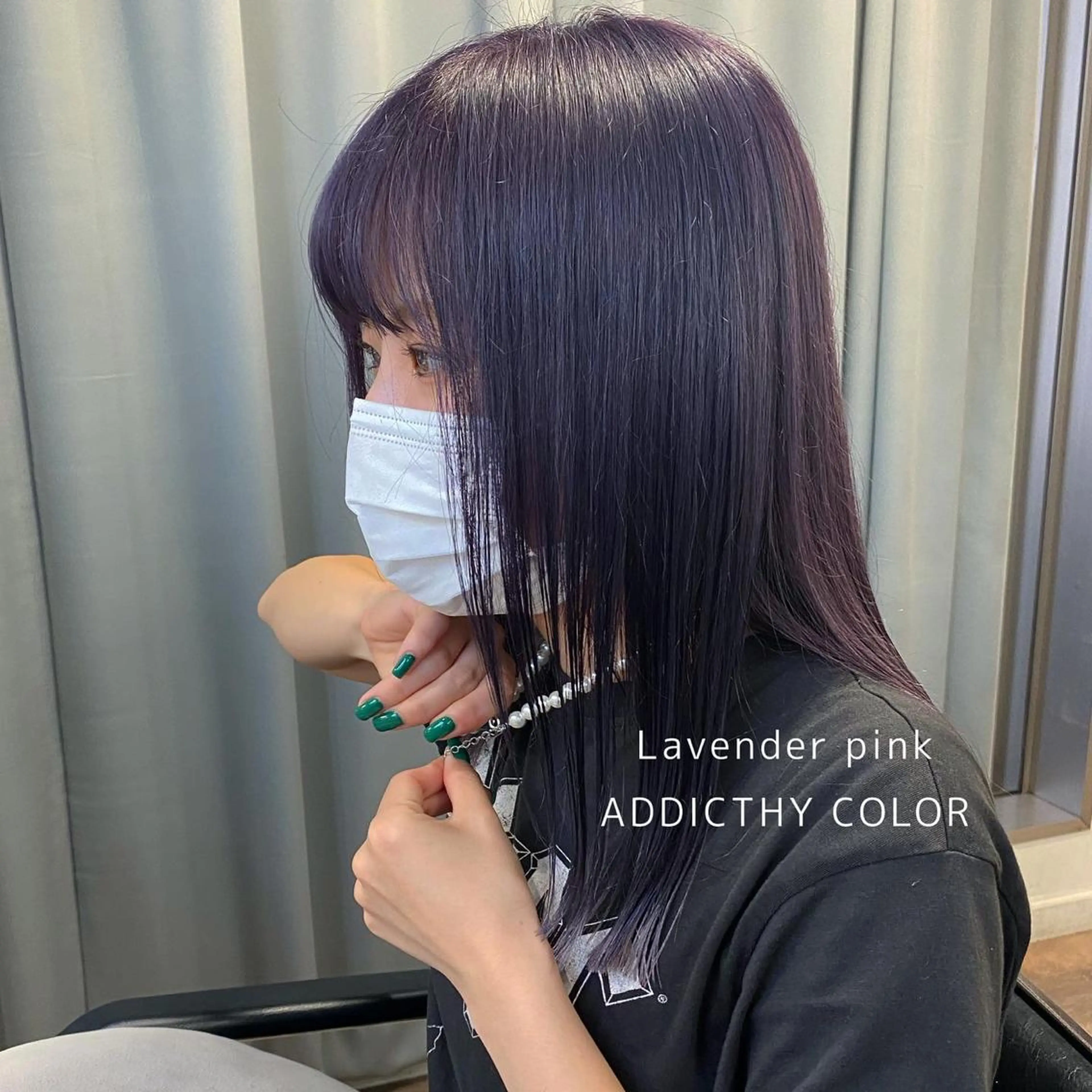 セミロング カラー アディクシーカラー カット ヘアカラー 梅田ハイトーン チダ ヒナノのヘアスタイル