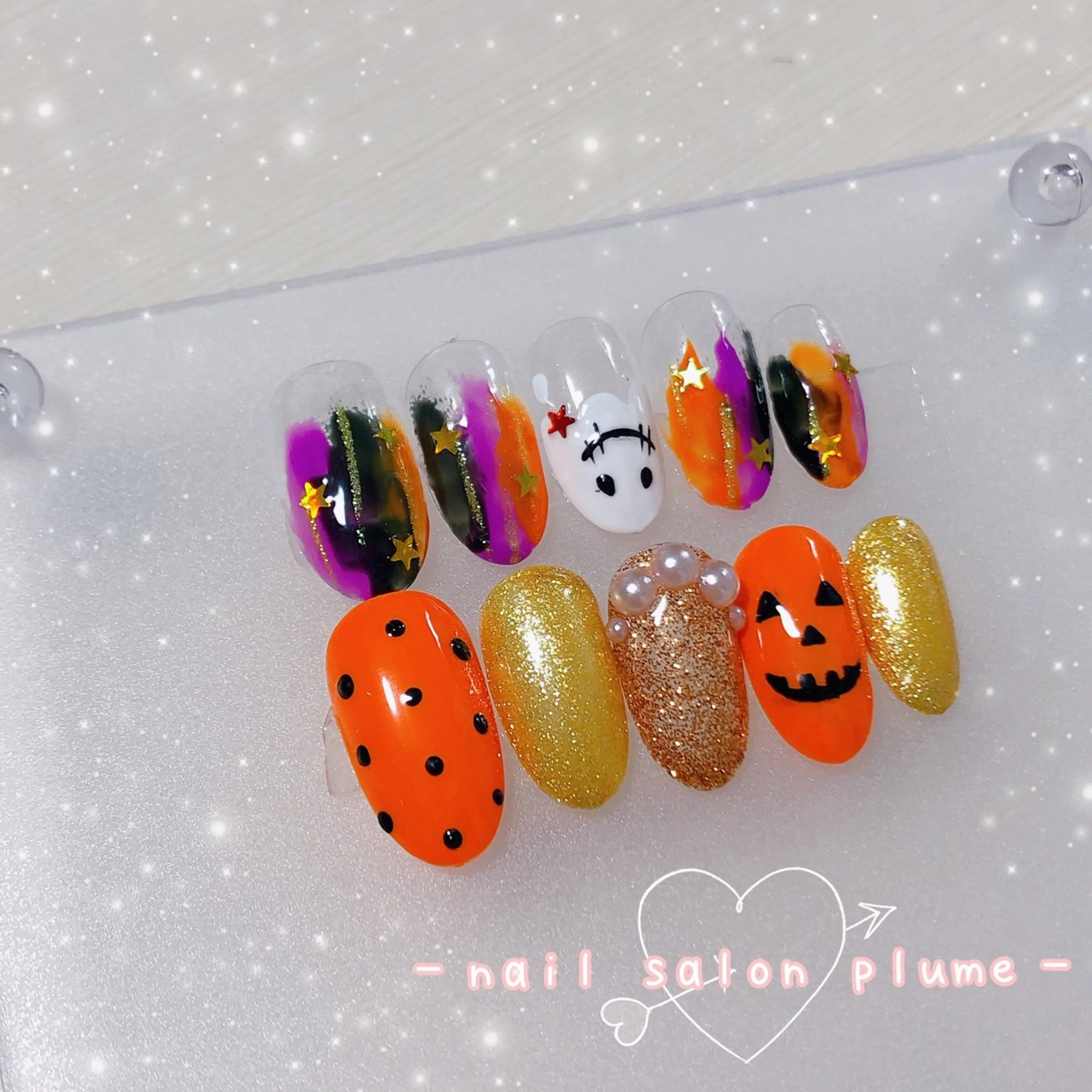 ネイル アートネイル ハロウィン plume nail ☆韓国ネイルのネイルデザイン