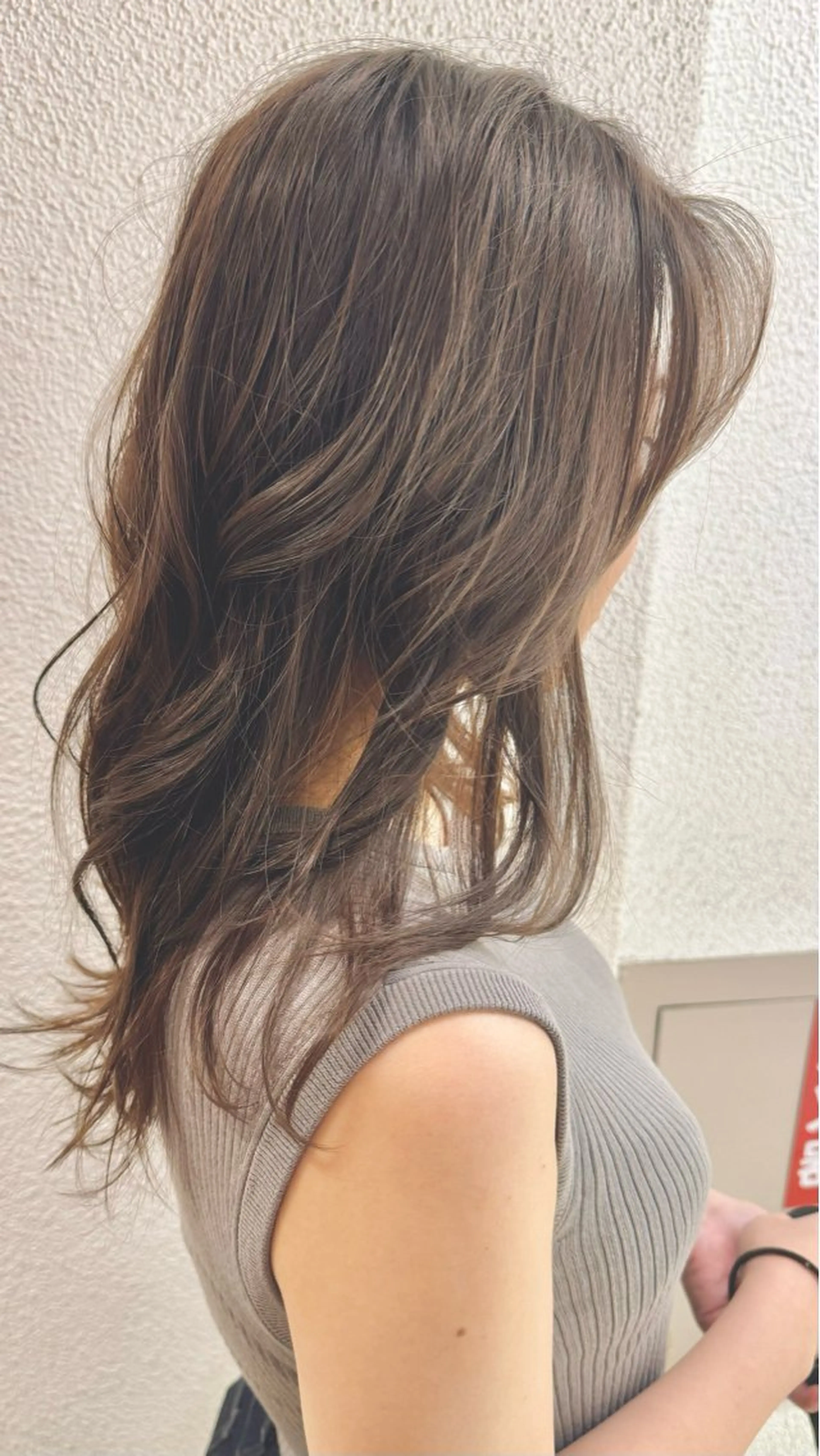 ロング カラー ブリーチ ブリーチなしカラー カット ヘアカラー トリートメント ウエモト　タク ショート/レイヤーのヘアスタイル