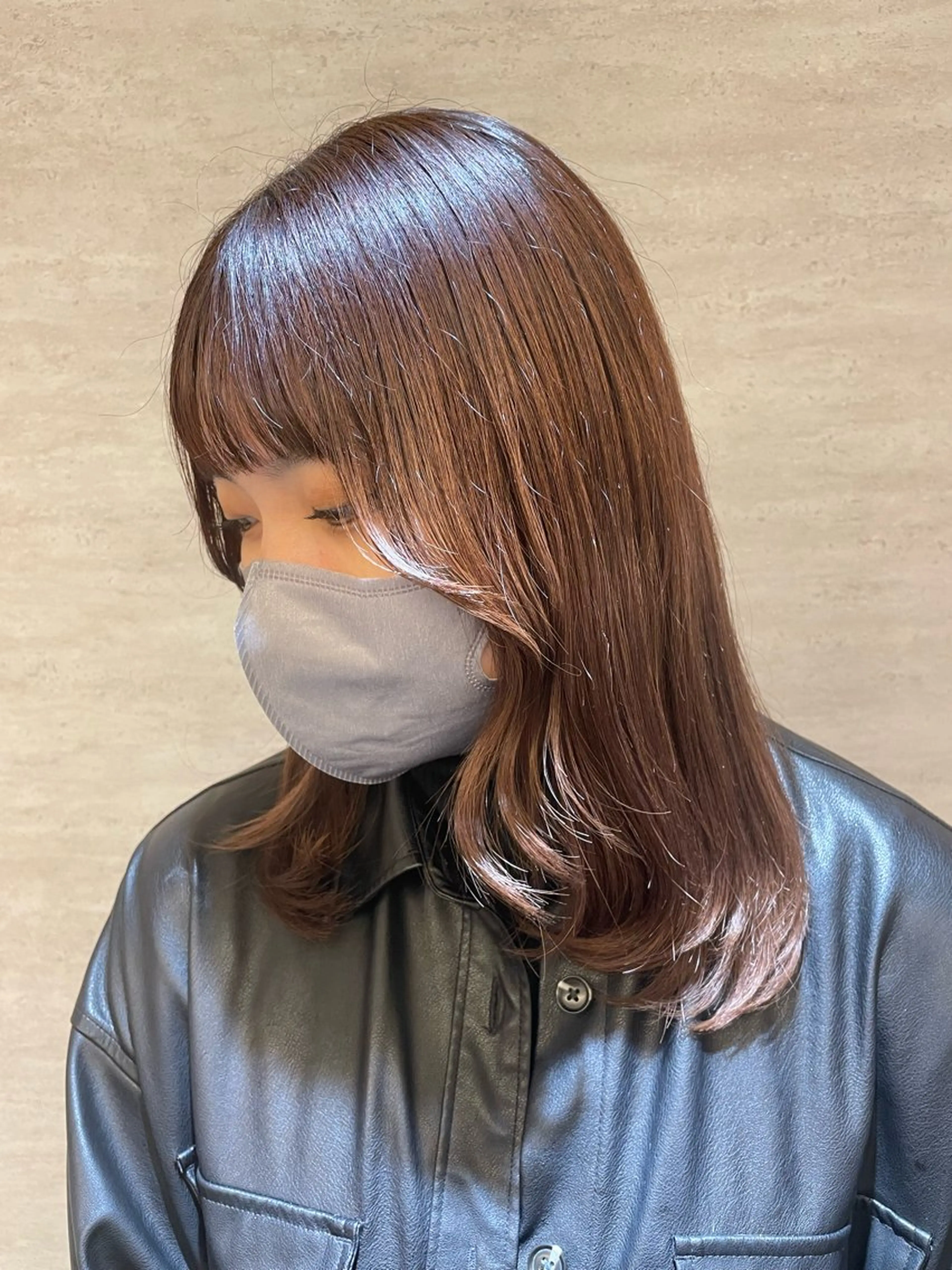 ミディアム 韓国風ヘア 似合わせカット 森 千風優のヘアスタイル