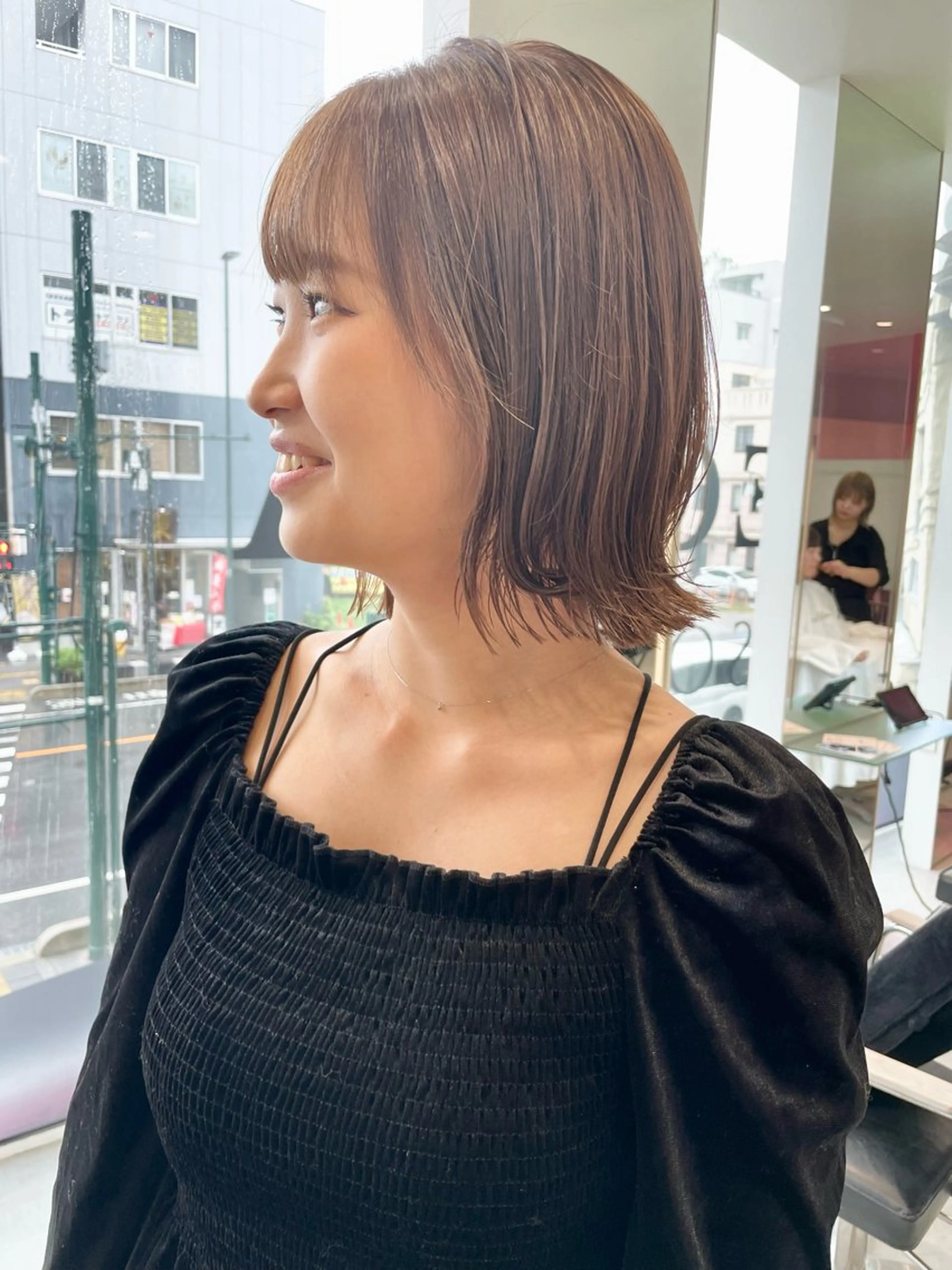 ミディアム カラー ブリーチ ダブルカラー ボブ 顔周りカット タンバルモリ DECORA SORAN【本川越】所属・韓国/顔周り/ボブ/ ショート/大川陽太のヘアスタイル