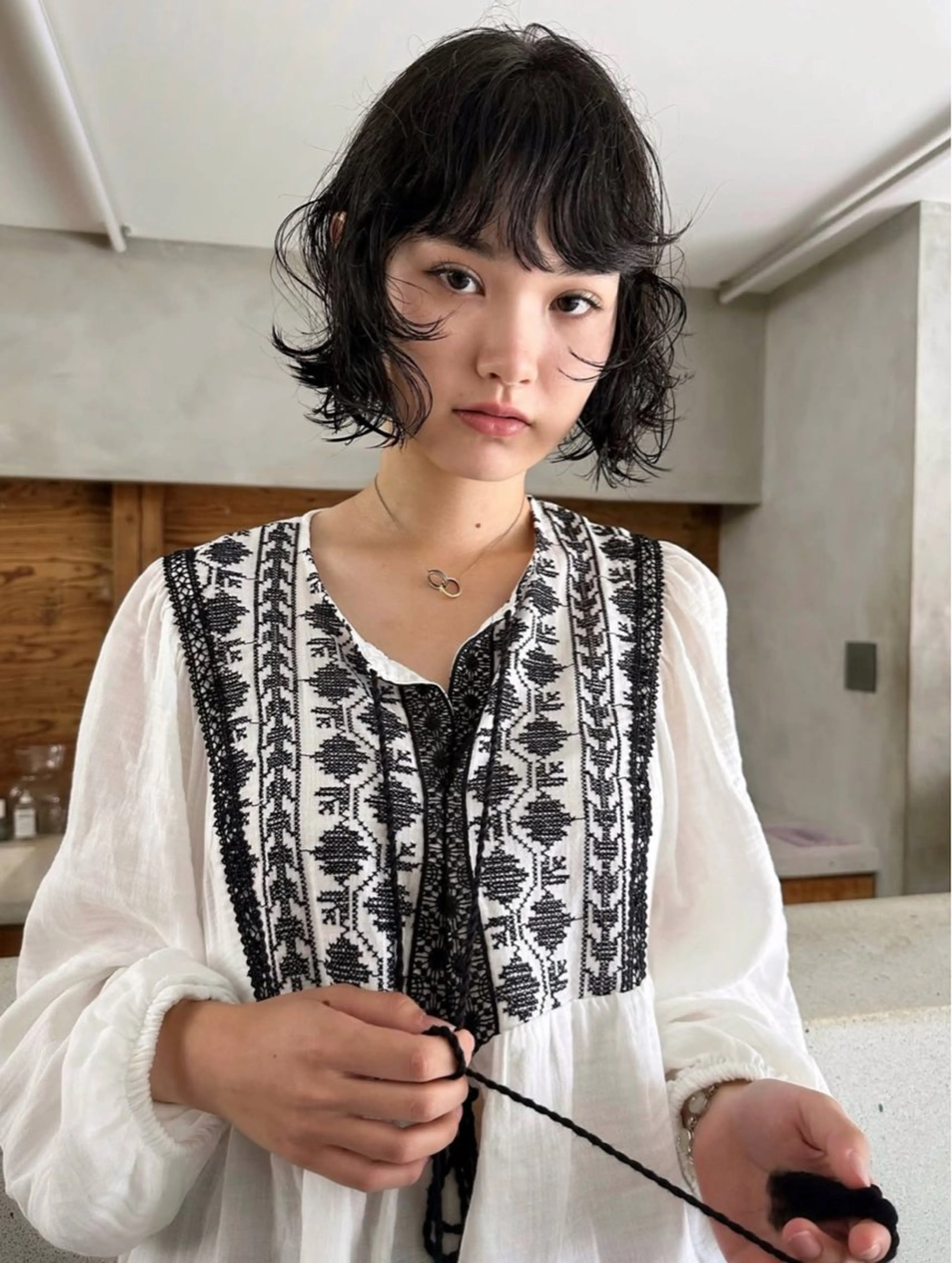 ショート パーマ ボブレイヤー ボブ くせ毛 レイヤーカット カット パーマ トリートメント 榛地 渉馬のヘアスタイル