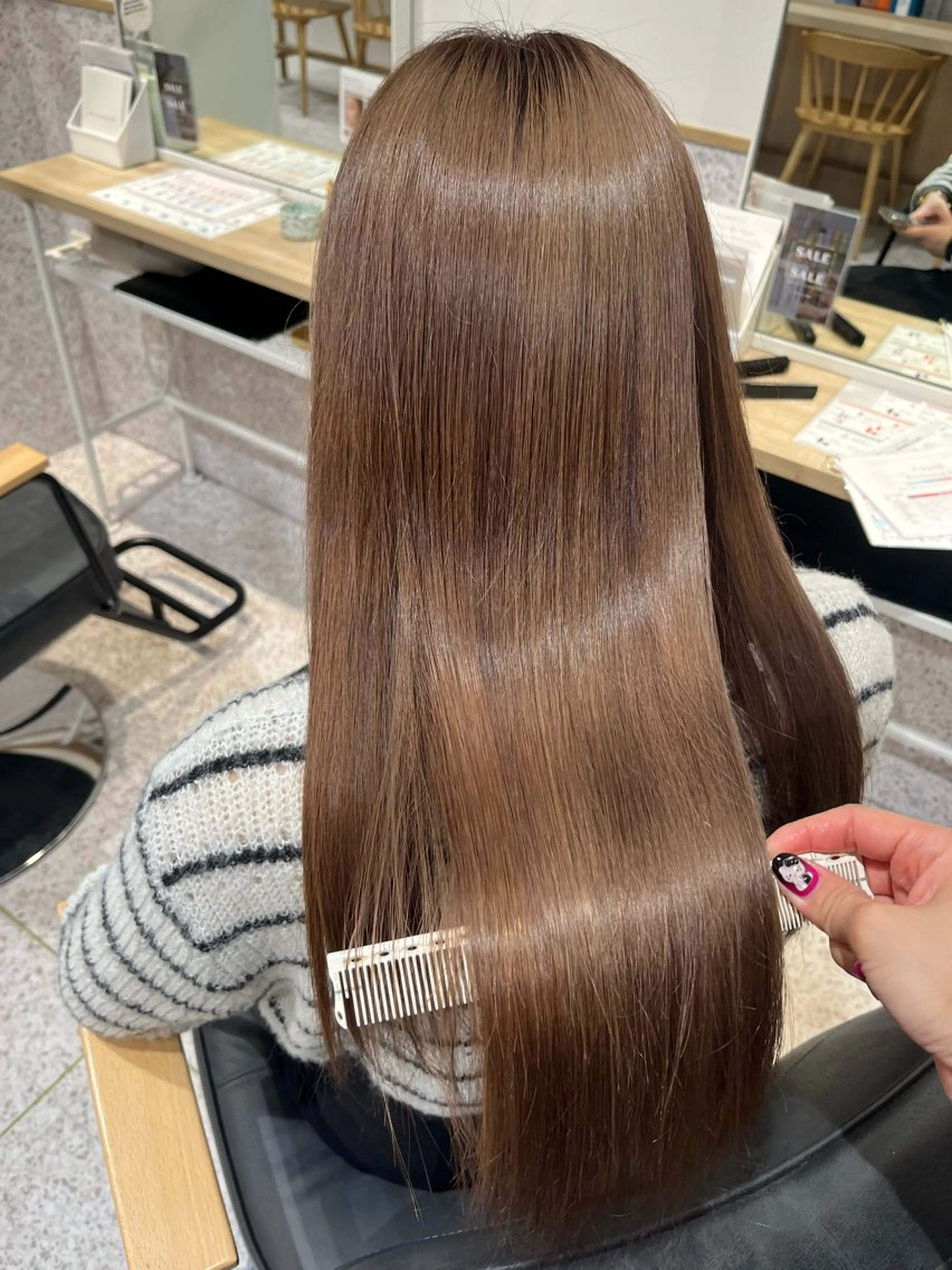 ロング 髪質改善 トリートメント 酸熱トリートメント カット トリートメント 髪質改善&艶カラー/ ほんだあみ (♡)のヘアスタイル