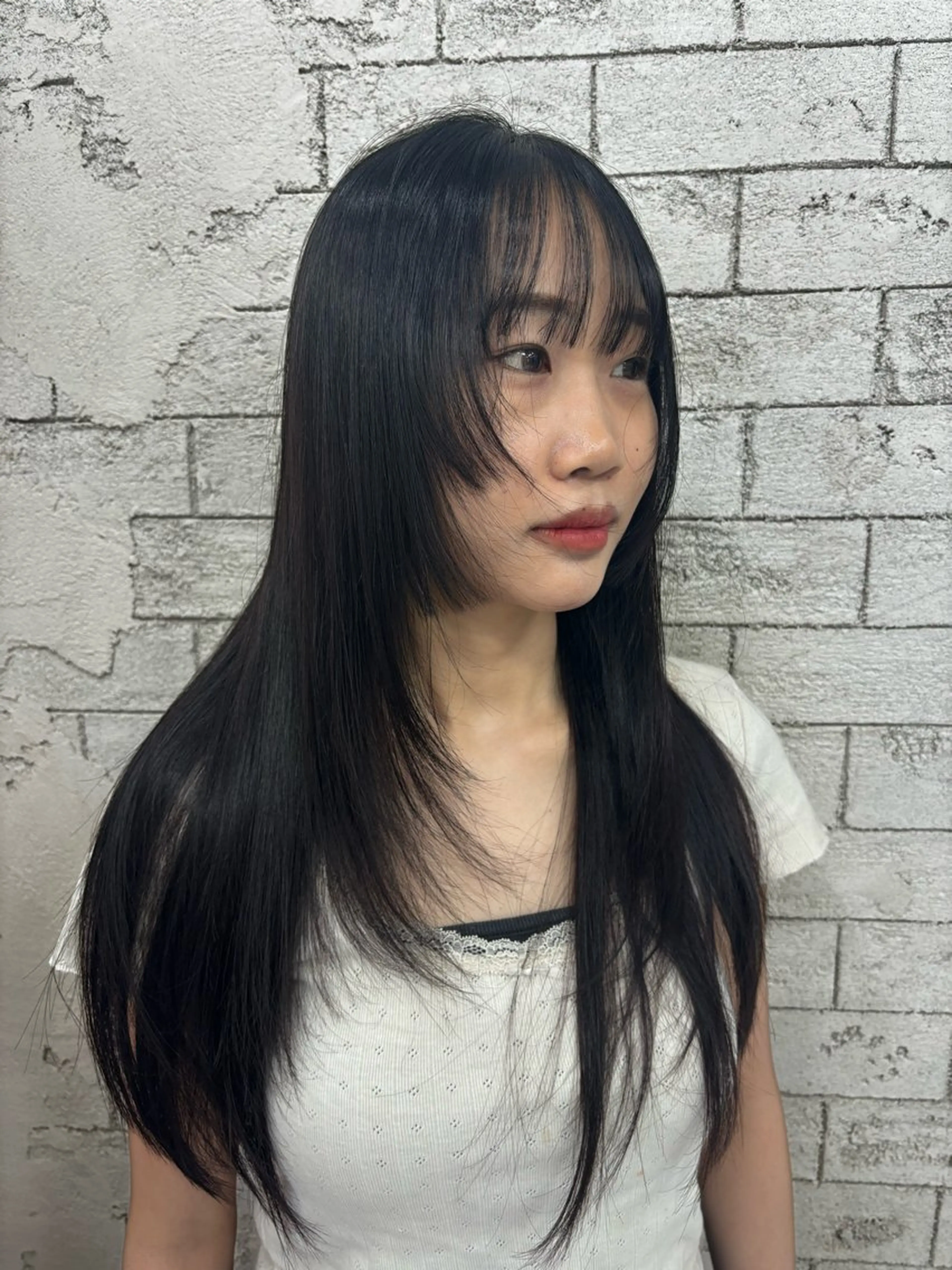 ロング ハッシュカット ハイレイヤー 韓国風ヘア レイヤーカット 韓国レイヤーカット/ 🩶HARUKA🩶のヘアスタイル