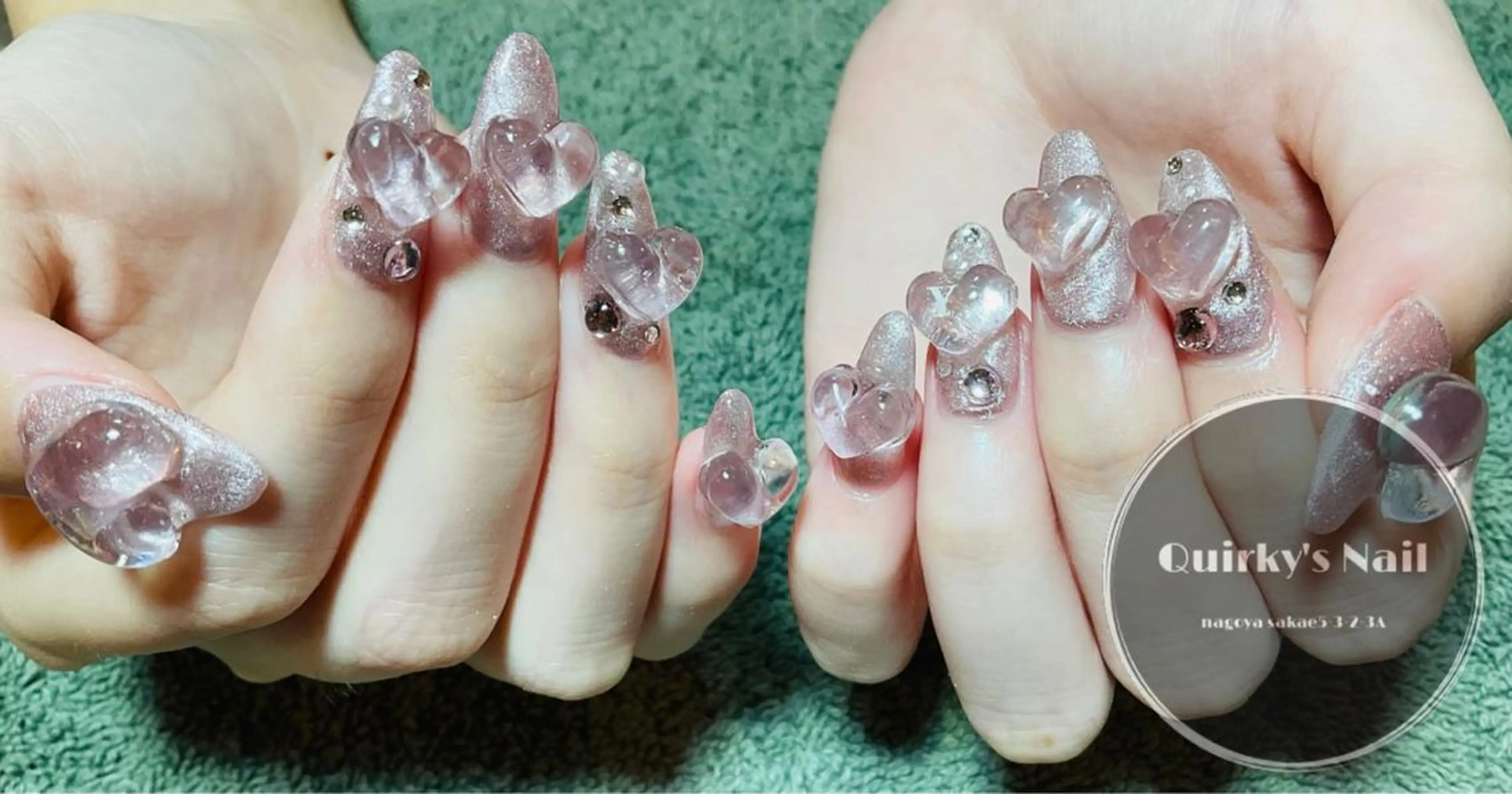ネイル クリアネイル ハート Quirky's Nail【栄店】のネイルデザイン