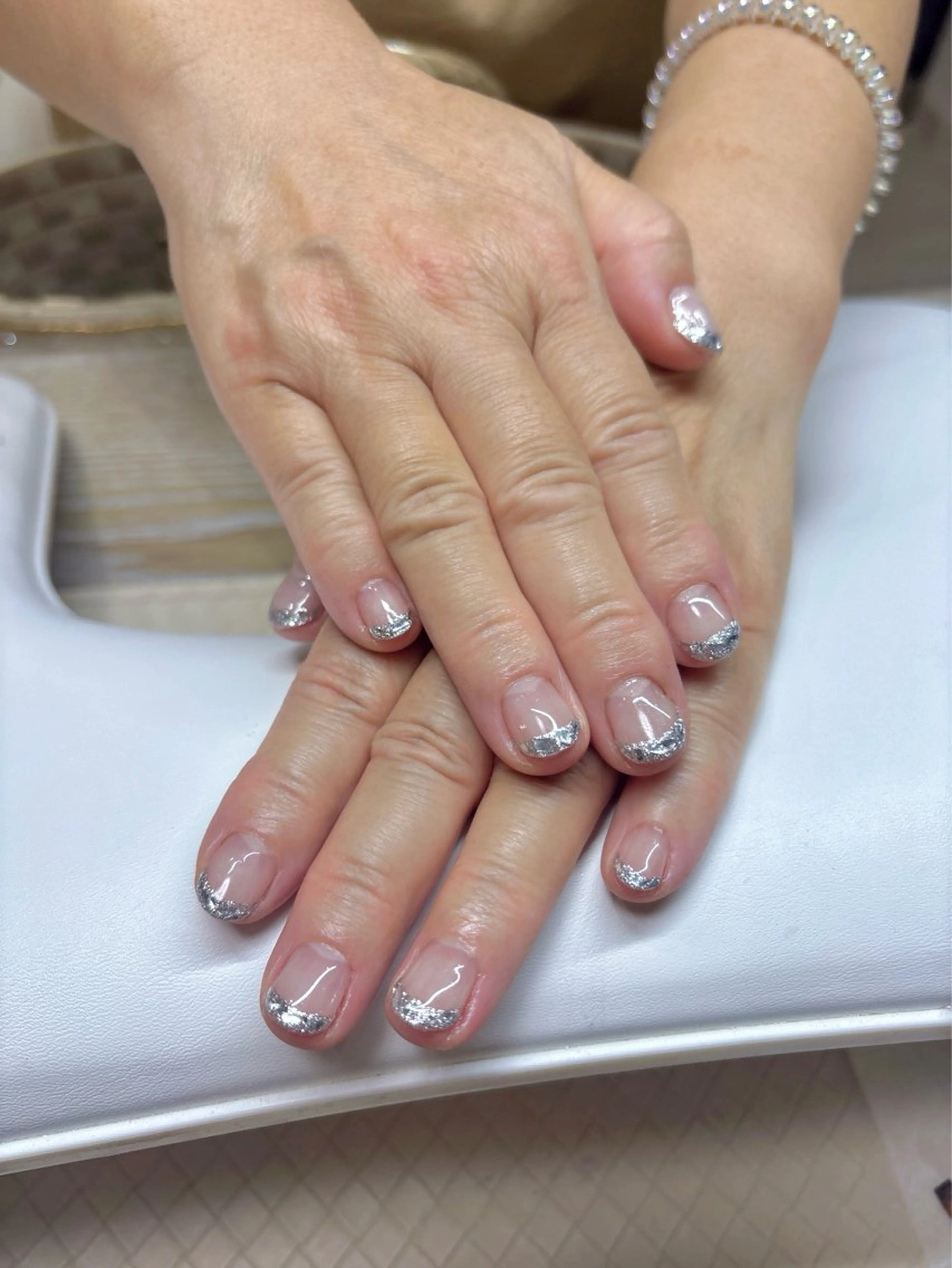 ネイル クリアネイル フレンチネイル ガラスフレンチ ハンドネイル U.NI nail 横浜青葉台店所属・Rei 横浜青葉台のネイルデザイン