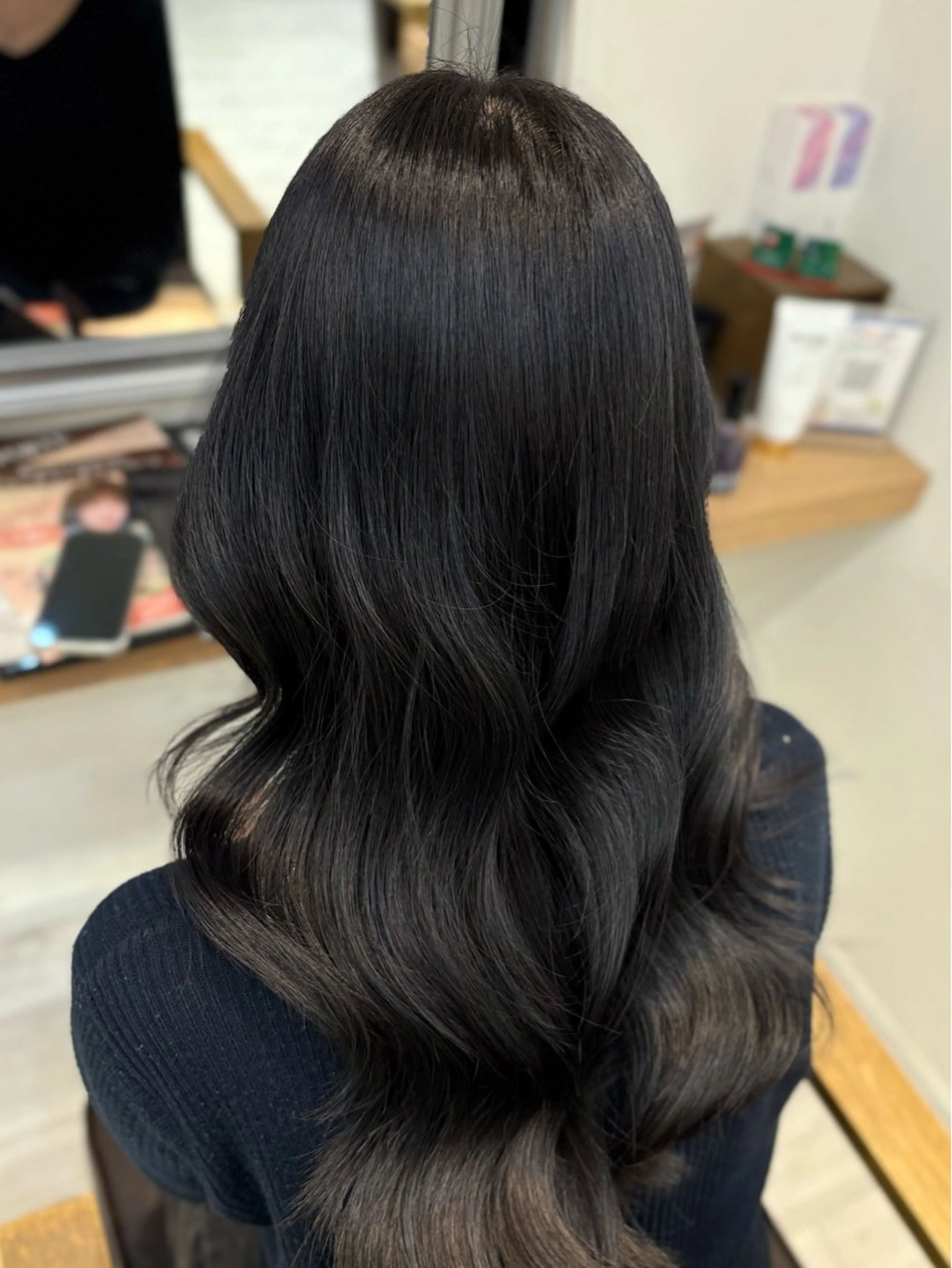 ロング カラー ヘアカラー トリートメント 寒色/ブルーブラック 🐺❄️/ yuu.のヘアスタイル