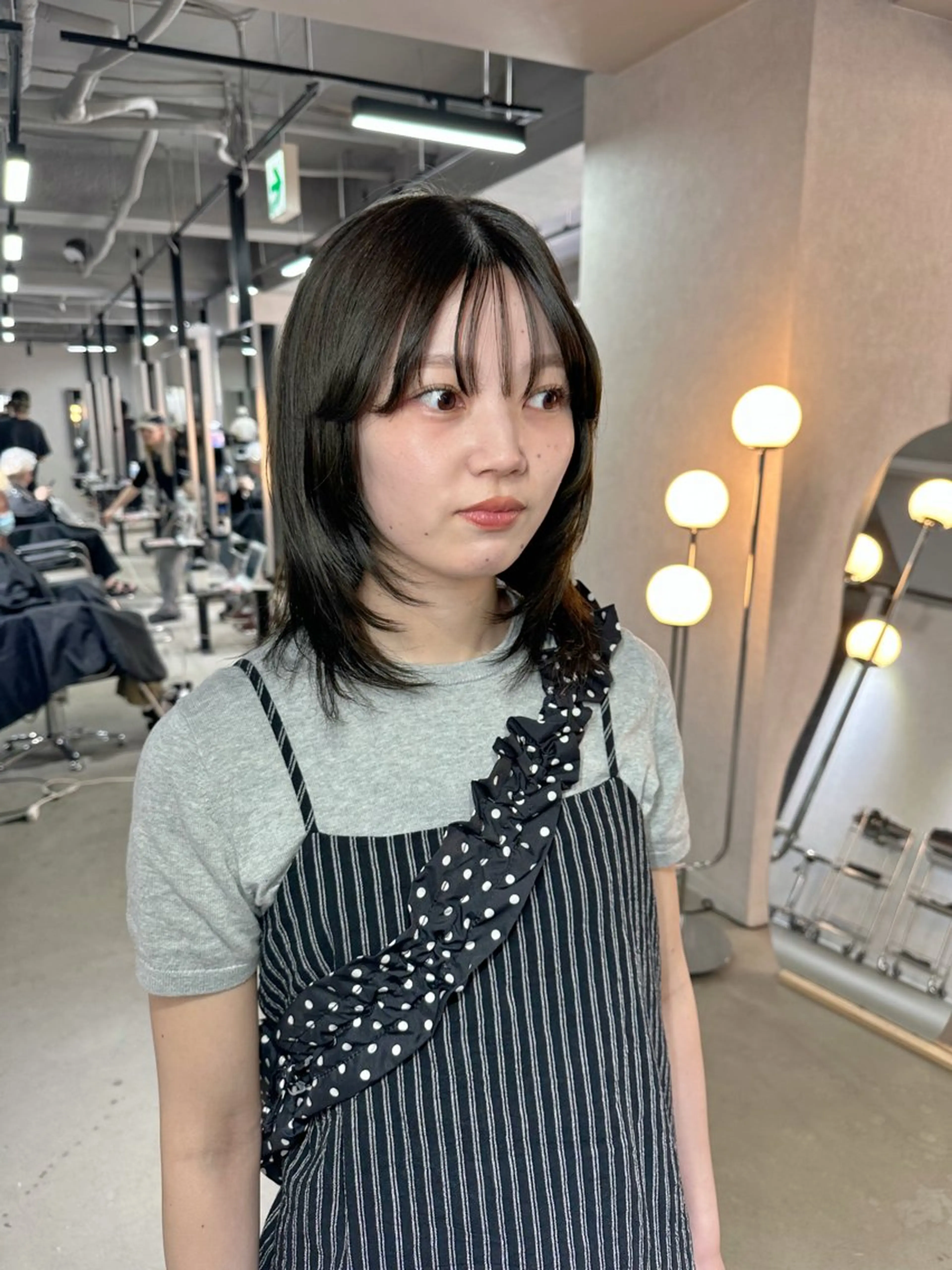ミディアム ケアカラー ボブ 髪質改善 韓国風ヘア レイヤーカット カット ヘアカラー トリートメント ダブルカラー/レイヤ ー支持No.1renのヘアスタイル