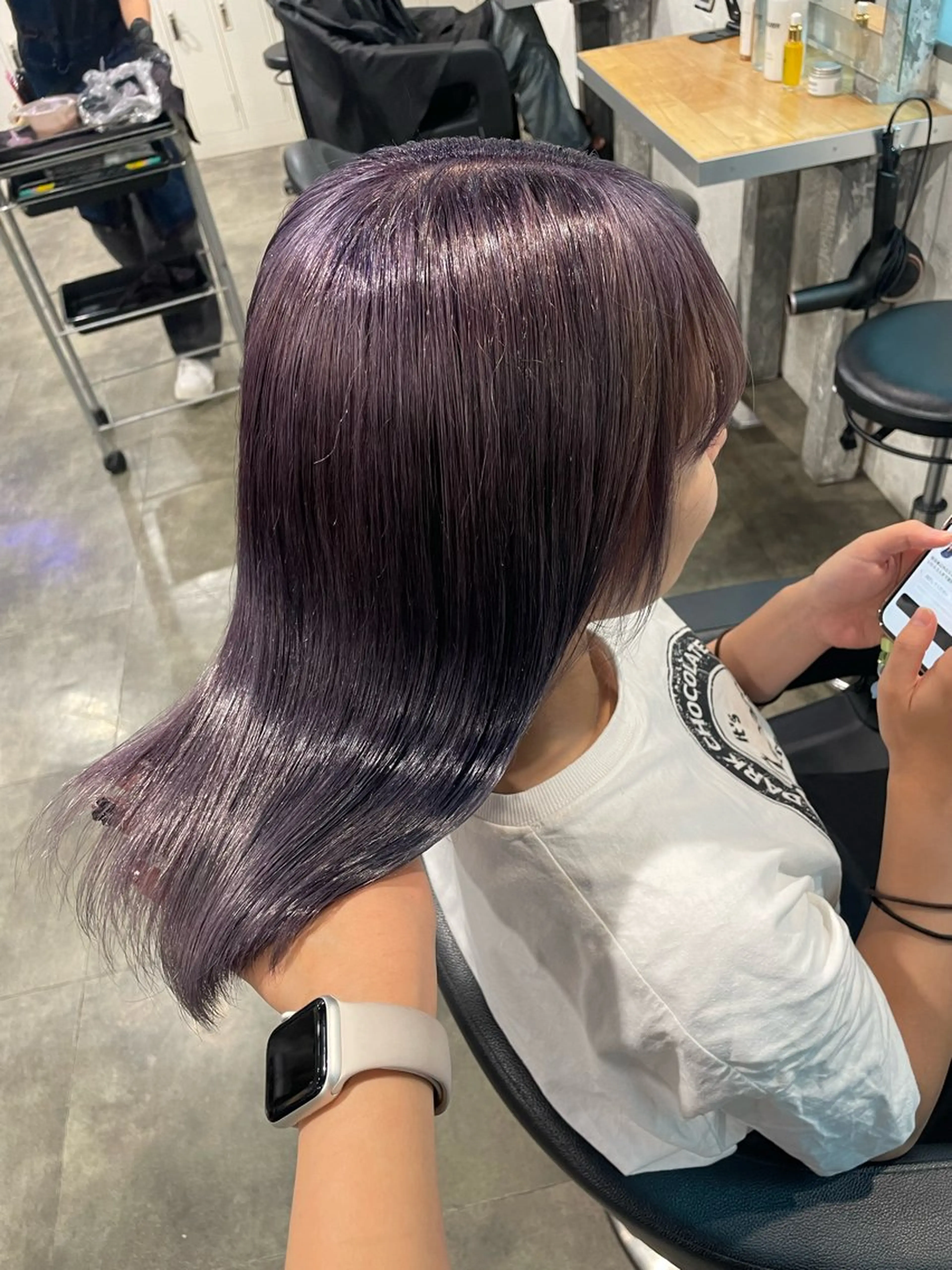 ミディアム カラー ヘアカラー ハイトーンブロンド 横浜💞ミオのヘアスタイル
