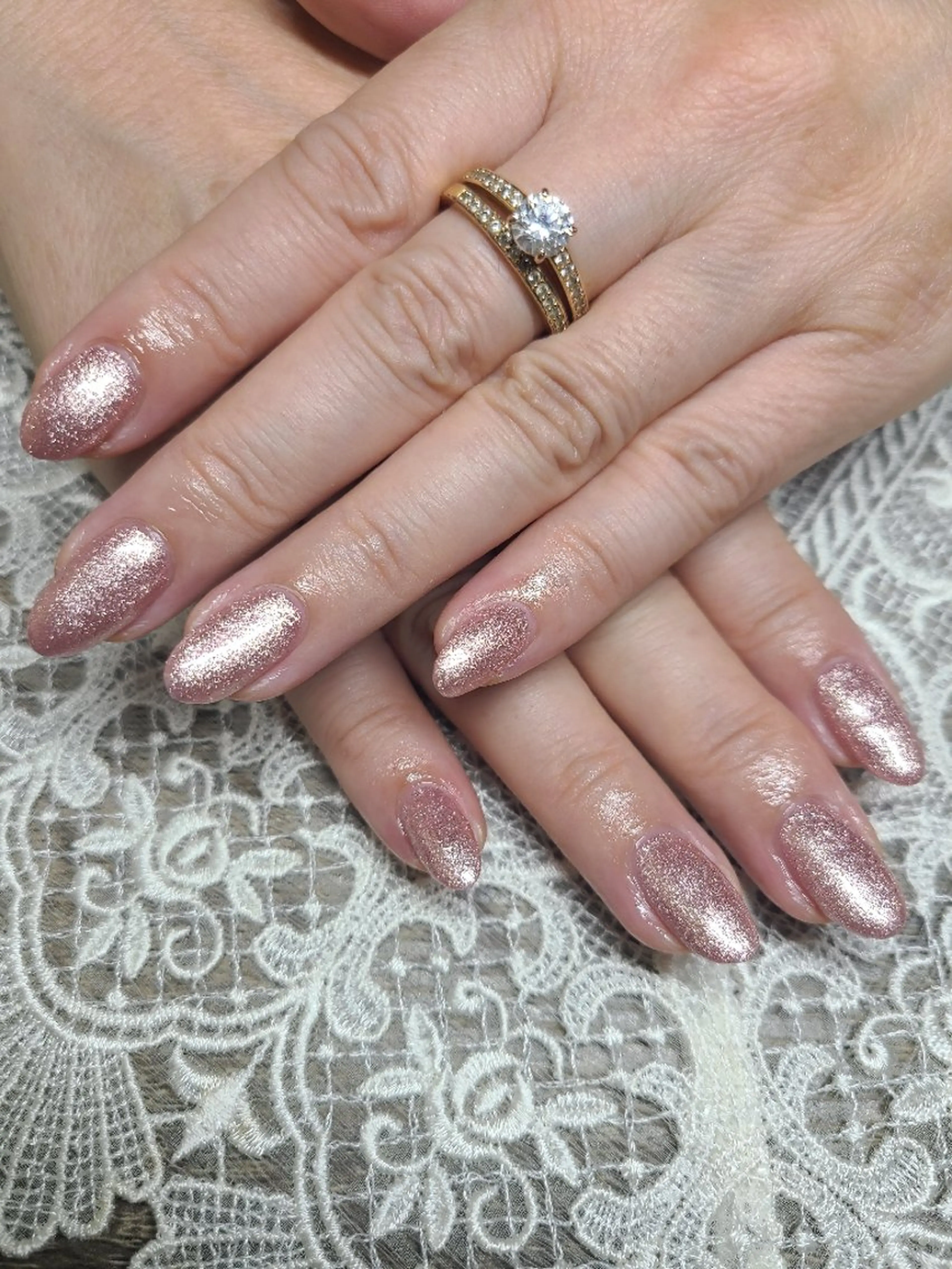 ネイル ゴージャス ラメ(グリッター) ワンカラーネイル ハンドネイル handmade okamoto所属・handmade okamotoのネイルデザイン